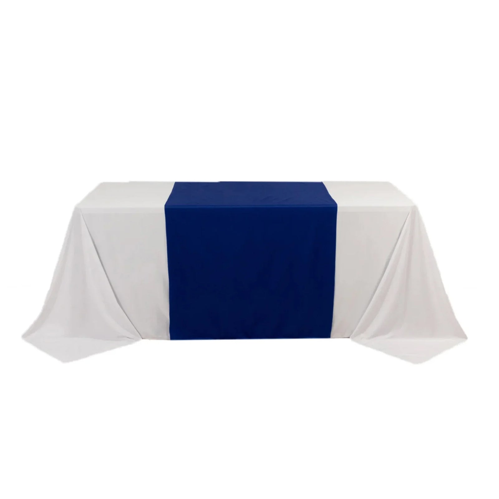 Premium Scuba Polyester 36x72 Wide Table Runner Royal Blue - Wrinkle-Free Trade Show Table Linen