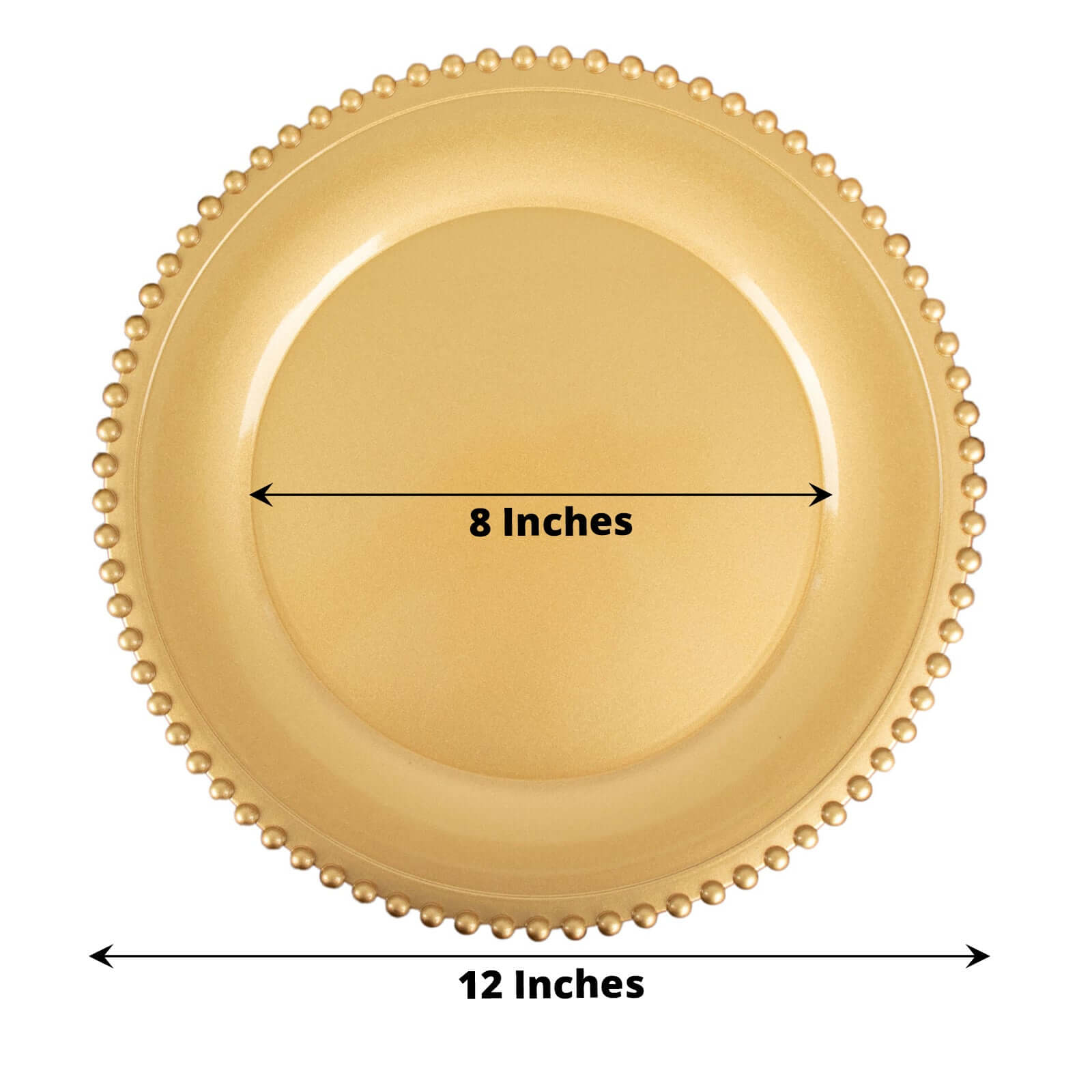 6-Pack Acrylic Round Charger Plates 13 in Gold with Beaded Rim, Decorative Dinner Party Charger Tableware