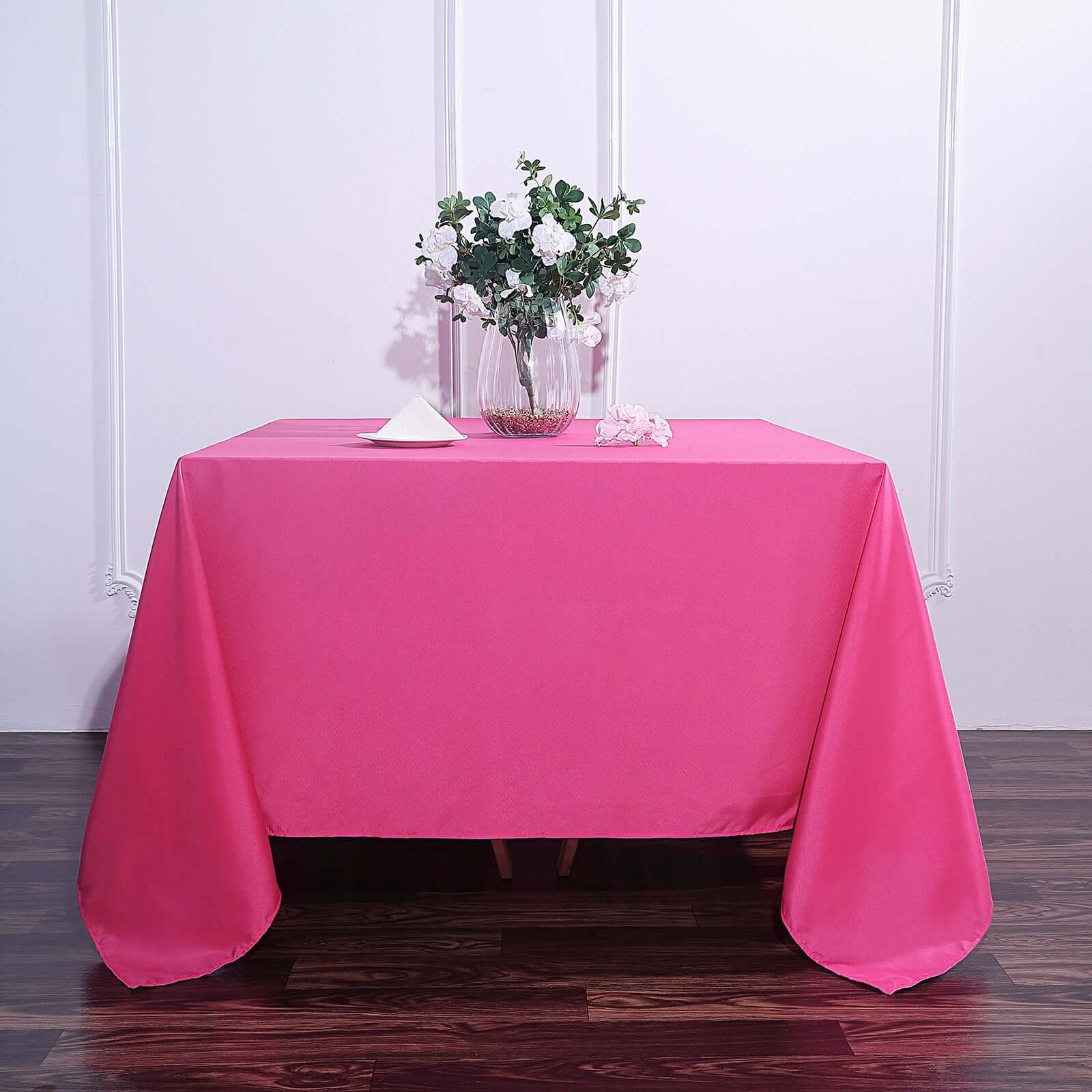 Polyester Square 90x90 Tablecloth Fuchsia - Wrinkle-Resistant & Durable Table Cover