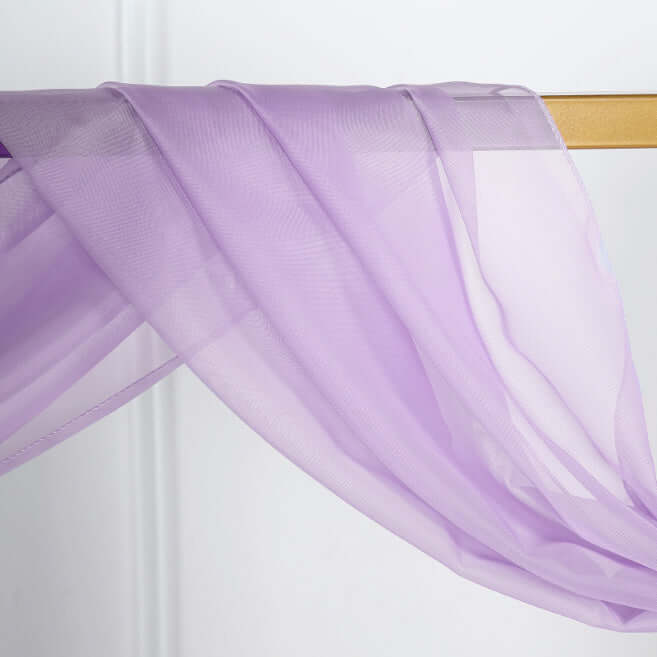 18ft Lavender Lilac Rose Sheer Organza Wedding Arch Drapery Fabric, Window Scarf Valance