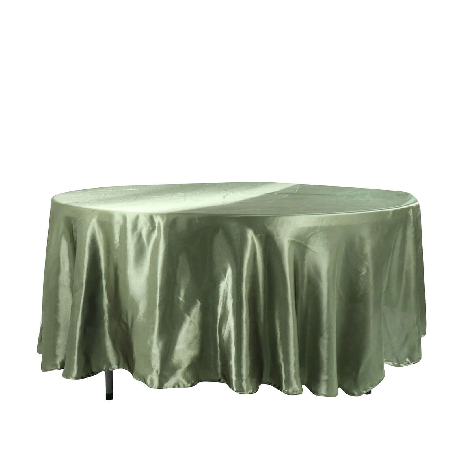 Satin 108 Round Tablecloth Dusty Sage Green - Smooth and Lustrous Table Cover