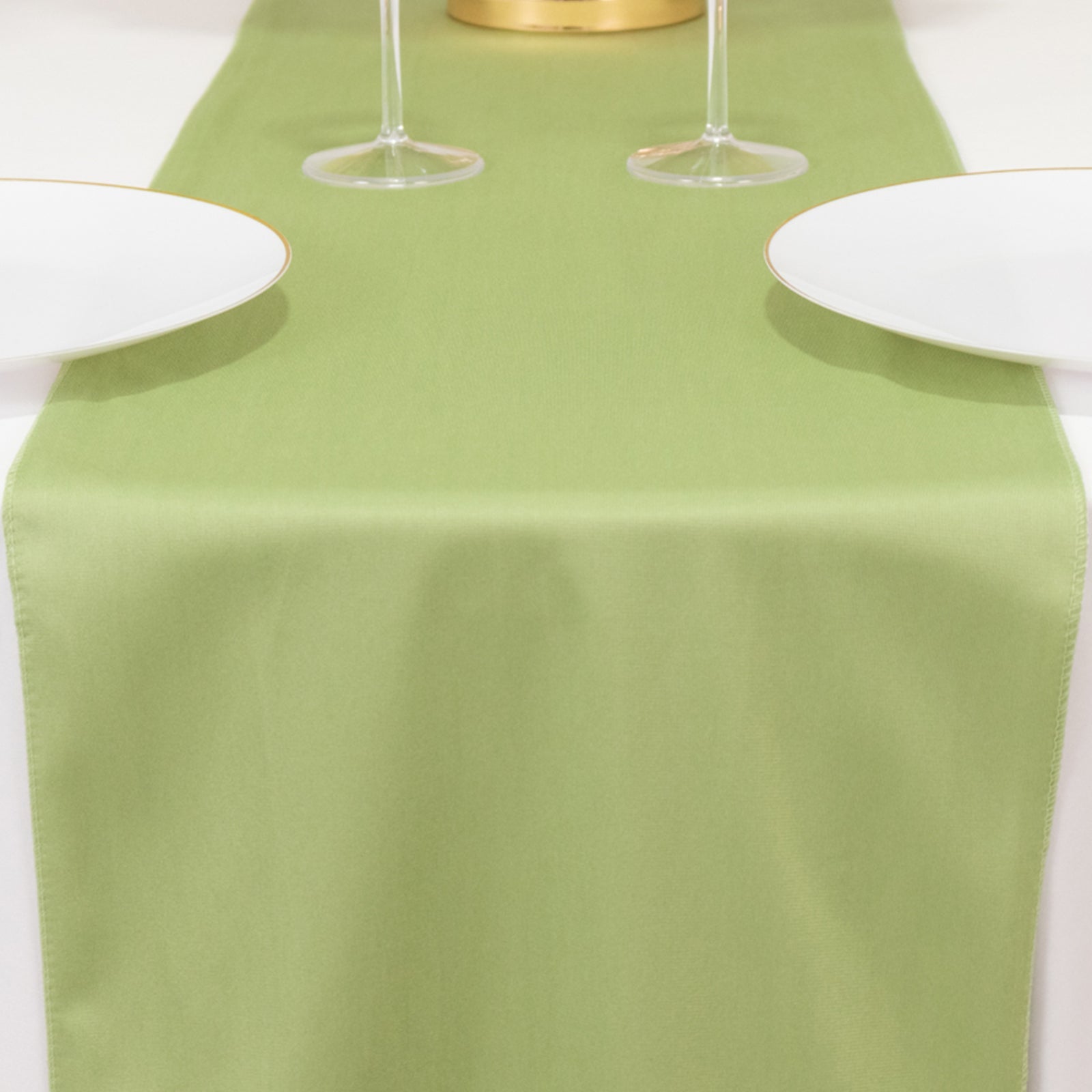 Premium Scuba Polyester 12x108 Table Runner Sage Green - Wrinkle-Free Table Linen