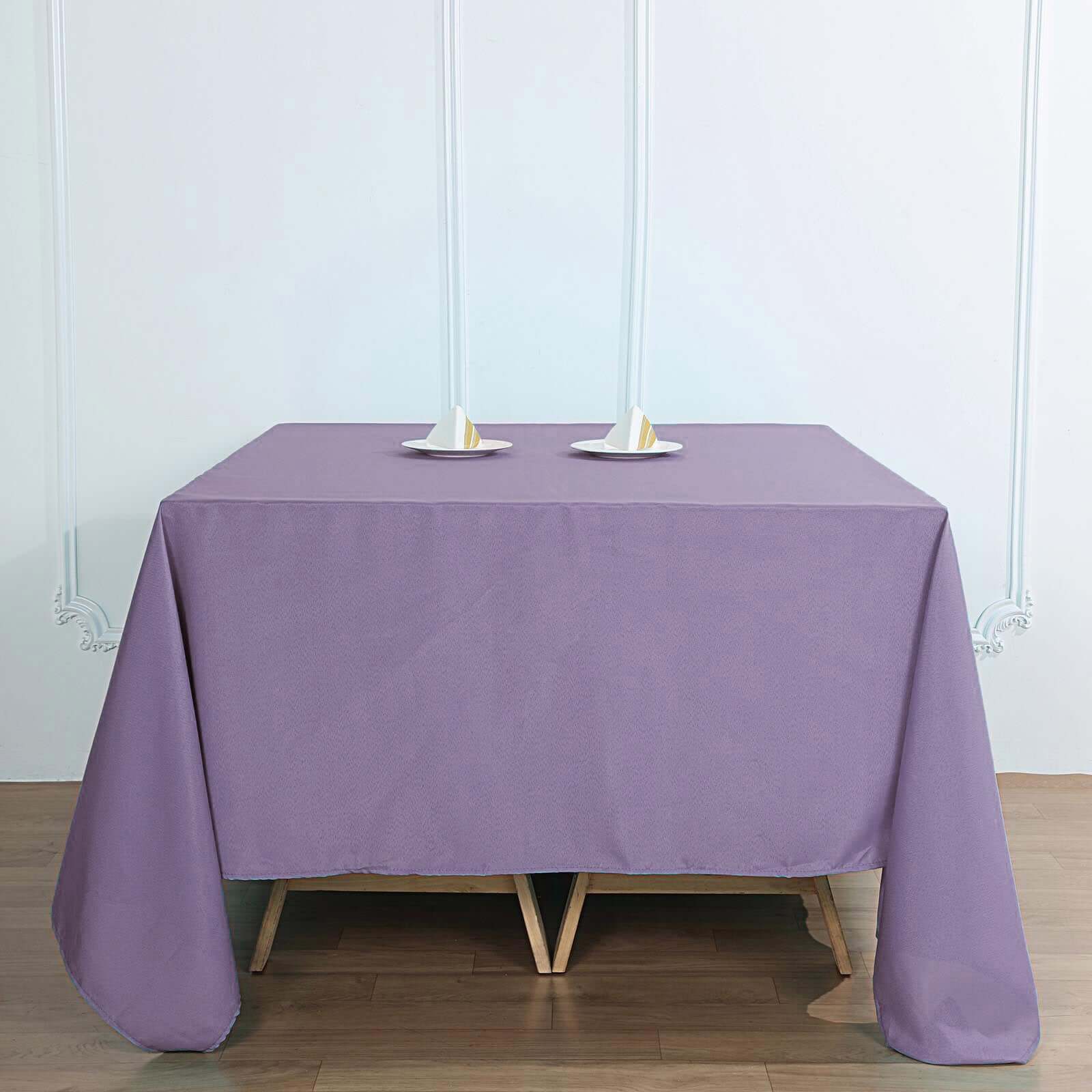 Polyester Square 90x90 Tablecloth Violet Amethyst - Wrinkle-Resistant & Durable Table Cover