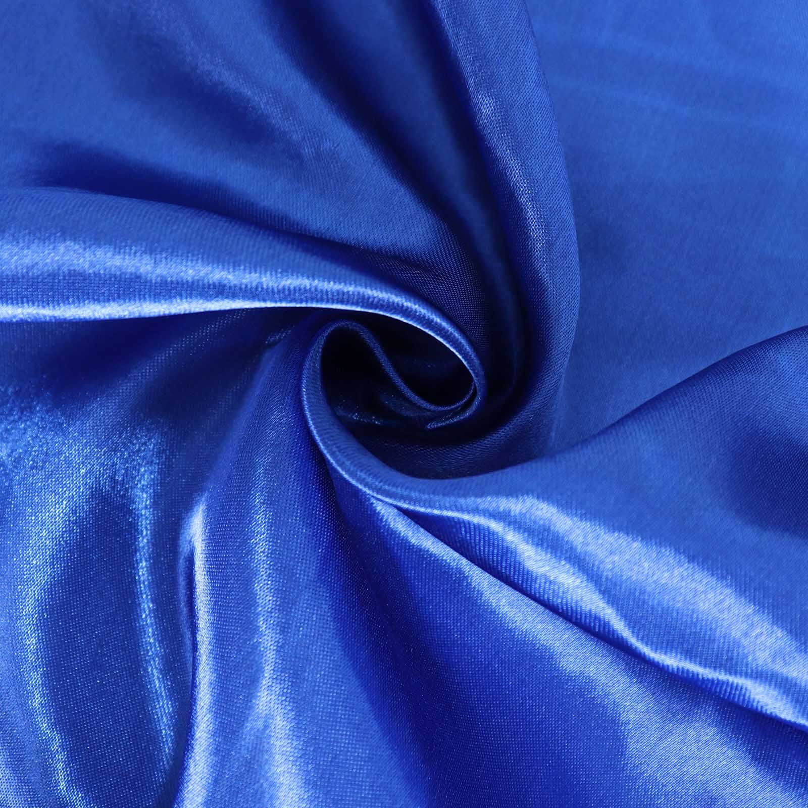 Satin 132 Round Tablecloth Royal Blue - Stylish Seamless Table Cover