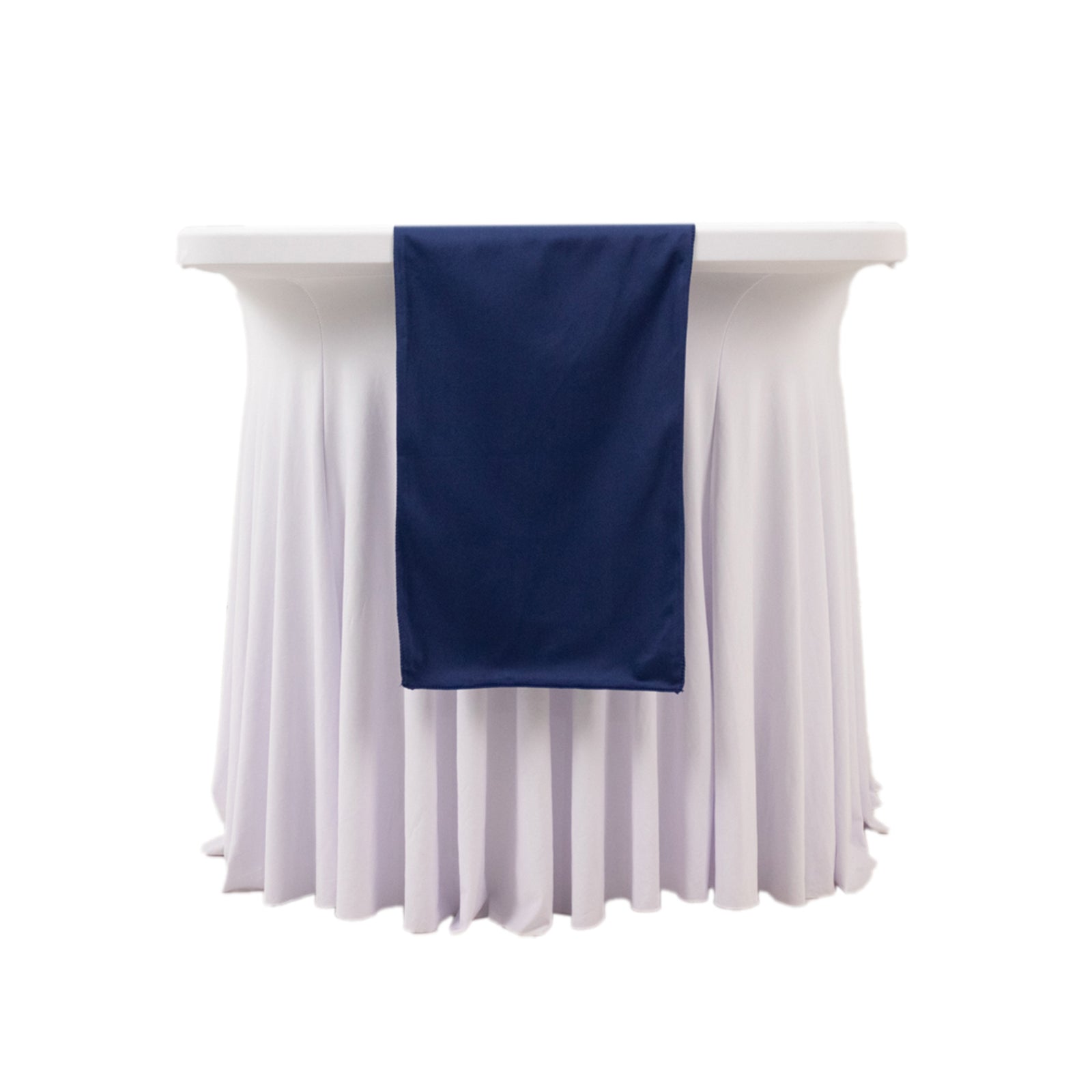 Premium Scuba Polyester 12x108 Table Runner Navy Blue - Wrinkle-Free Table Linen