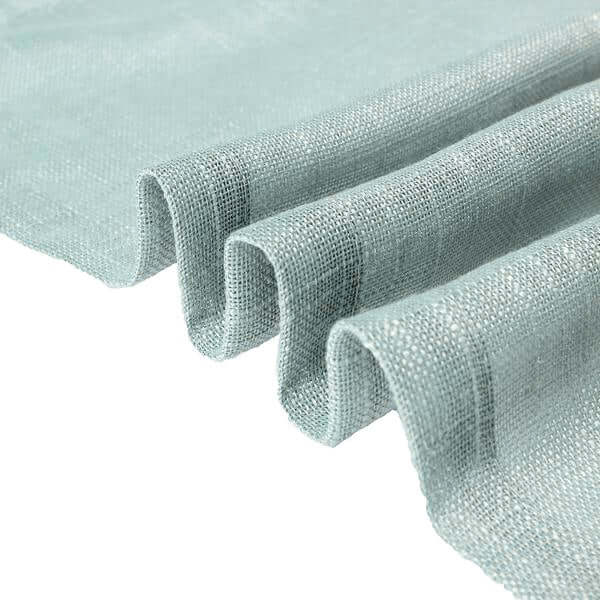 2 Pack Handmade Dusty Blue Faux Linen Curtains 52x64, Curtain Panels With Chrome Grommets