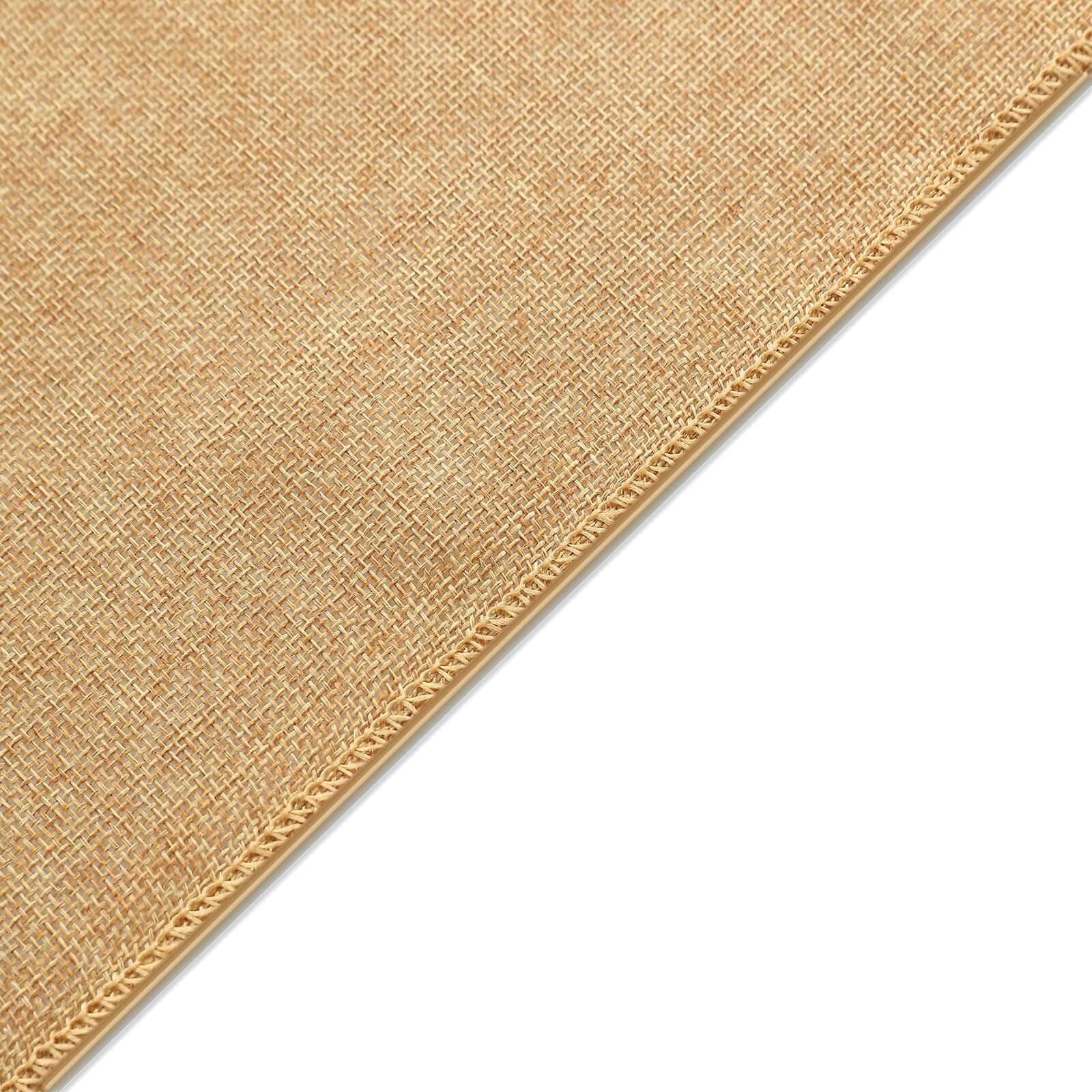 5 Pack Jute Faux Burlap 6x108 Chair Sashes Gold - Boho Chic Linen Decor for Weddings & Gatherings