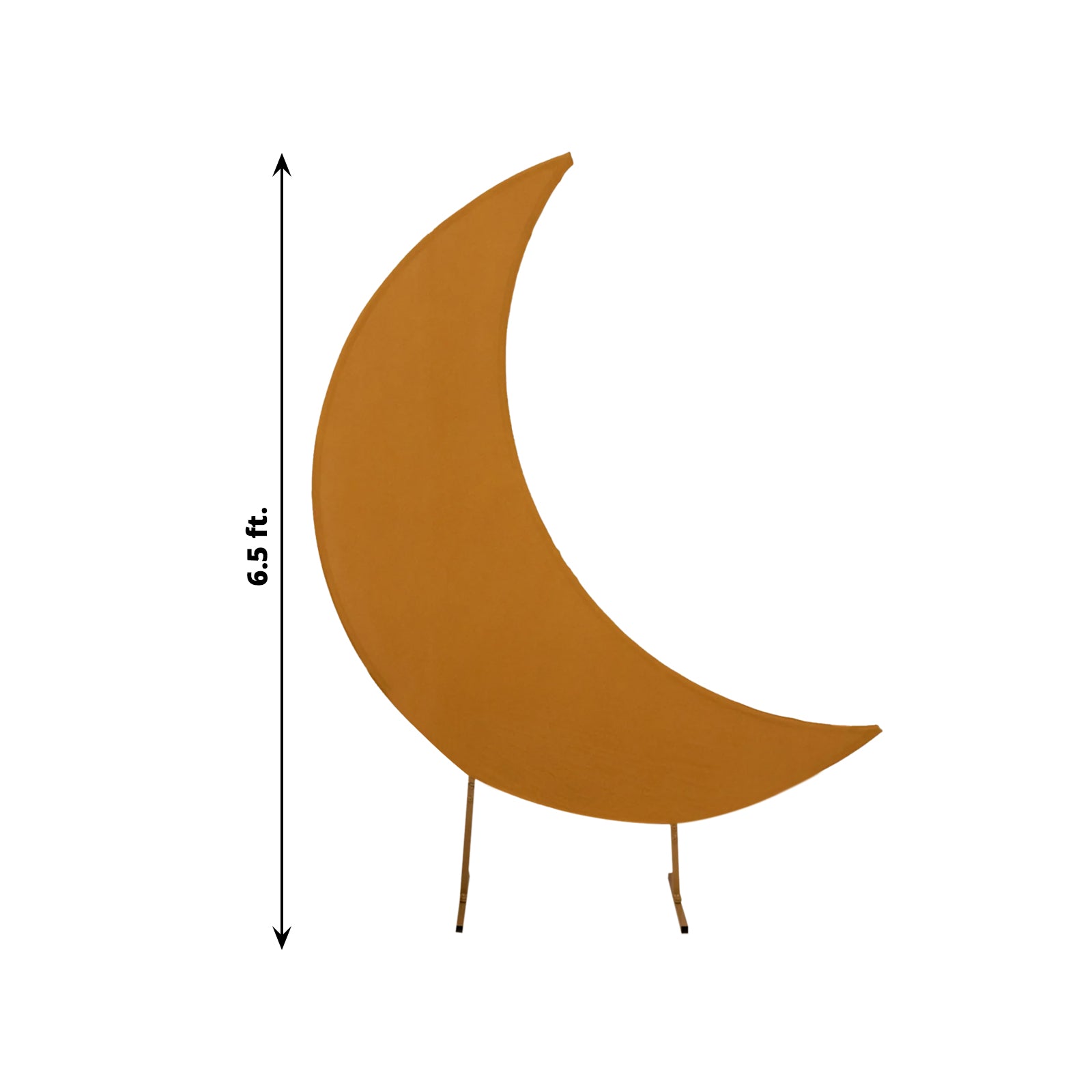 6.5ft Gold Spandex Crescent Moon Chiara Backdrop Stand Cover, Custom Stretch Fitted Wedding Arch Cover