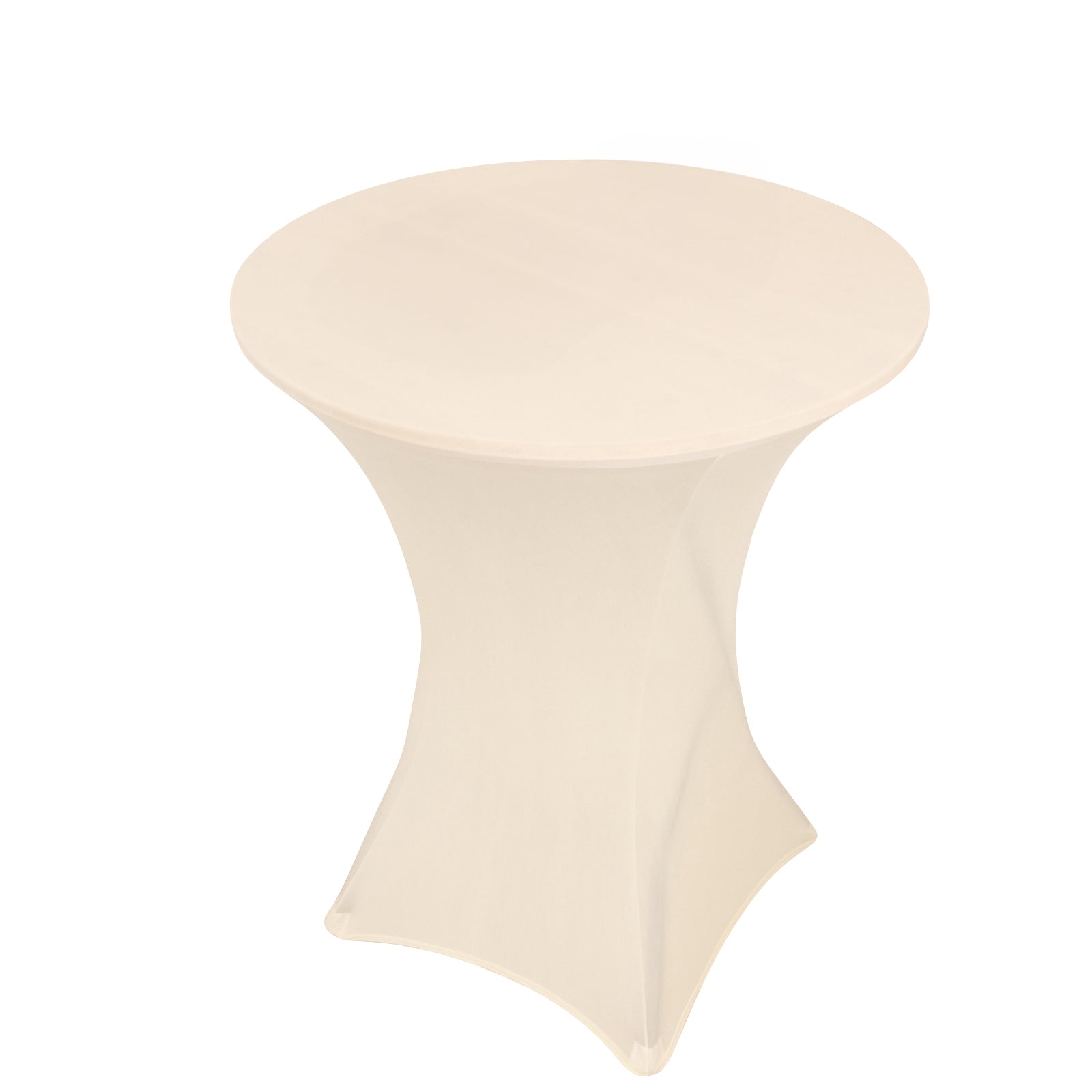 Spandex 33-36 Round Cocktail Table Cover Ivory - Easy to Maintain Stretch Fitted Highboy Tablecloth
