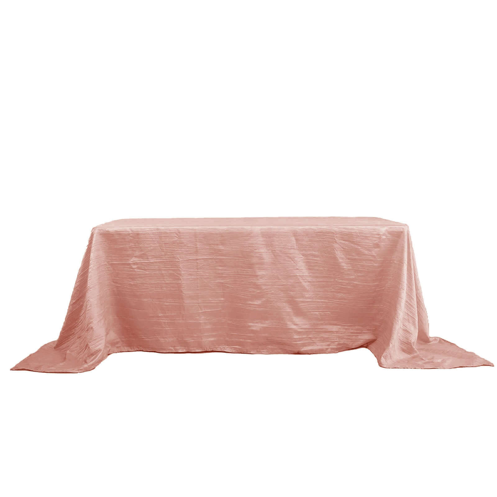 Taffeta 90x132 Rectangle Tablecloth Dusty Rose - Seamless Accordion Crinkle Table Cover
