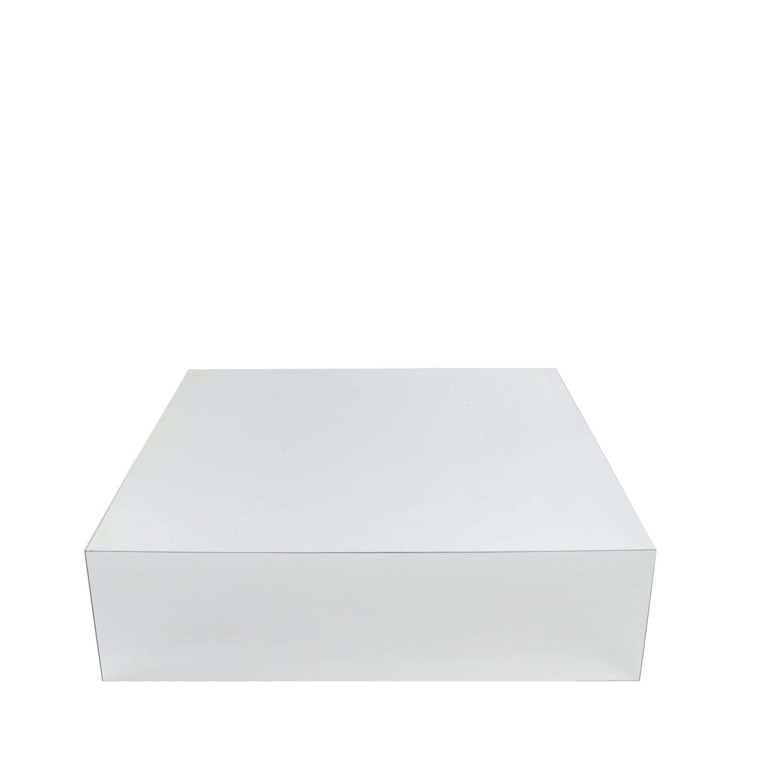 Acrylic Cake Box Stand Pedestal Riser Mirror Finish Silver - Decorative Display for Weddings 18x18