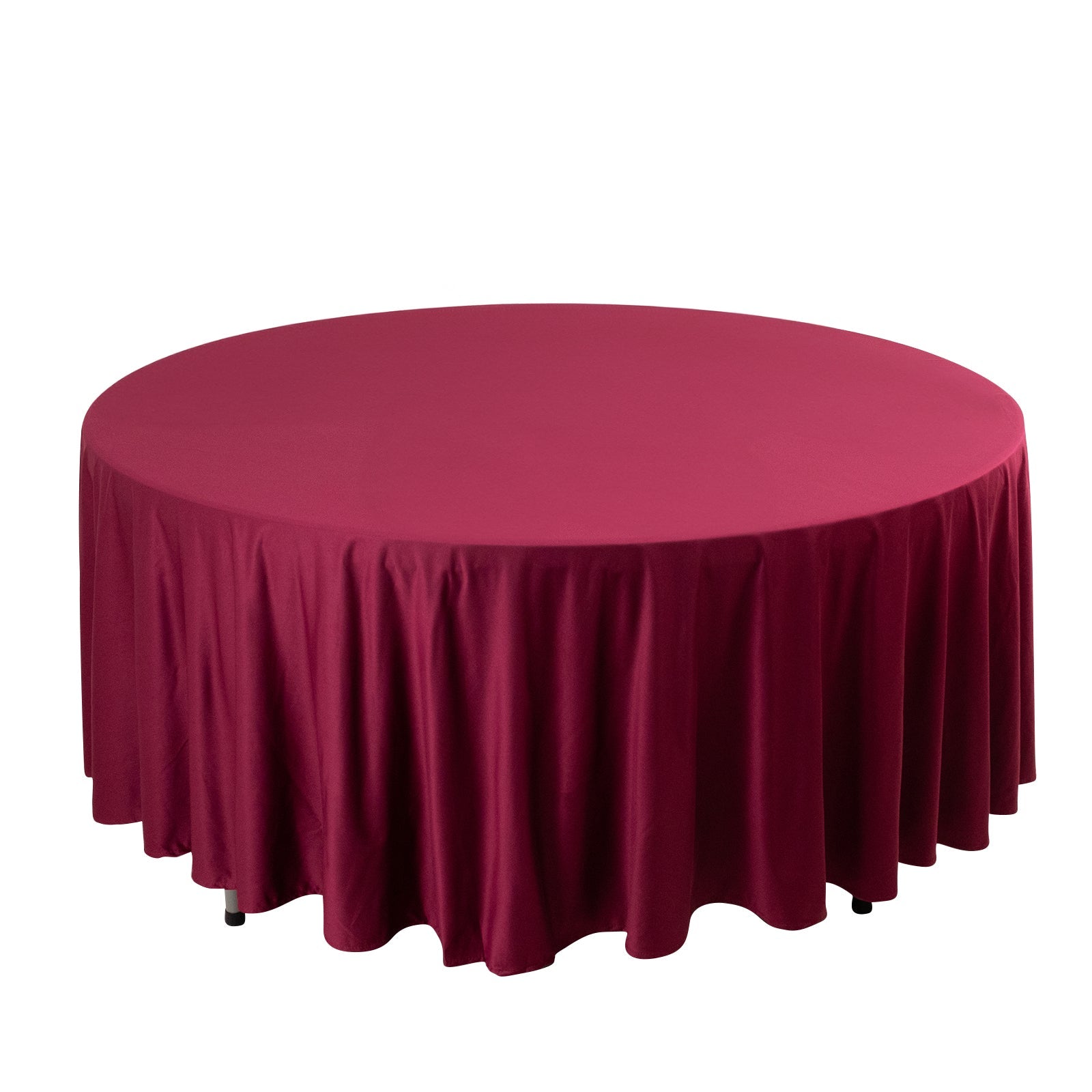 Premium Scuba Round 108 Tablecloth Burgundy - Wrinkle Free & Stain Resistant Table Cover