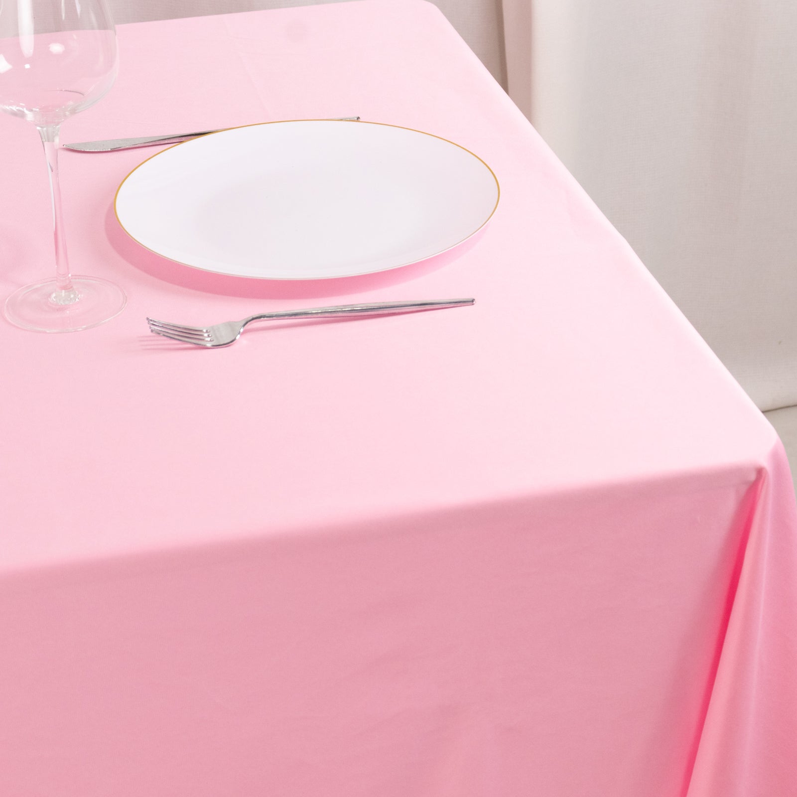 Premium Scuba Square 70x70 Tablecloth Pink - Wrinkle Free & Stain Resistant Table Cover