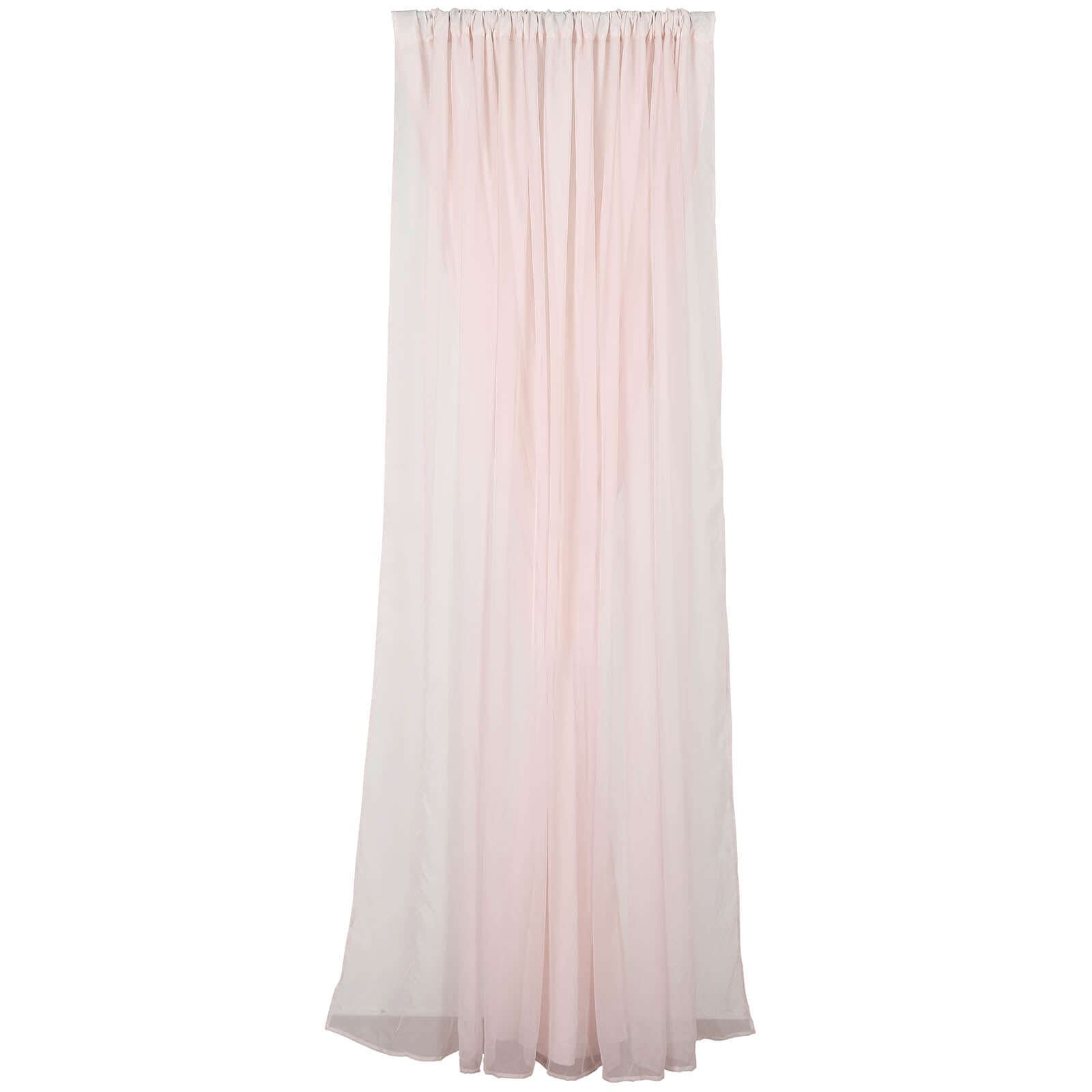 Blush Chiffon Polyester Event Curtain Drapes, Dual Layer Divider Backdrop Curtain Panels with Rod Pockets - 10ftx10ft