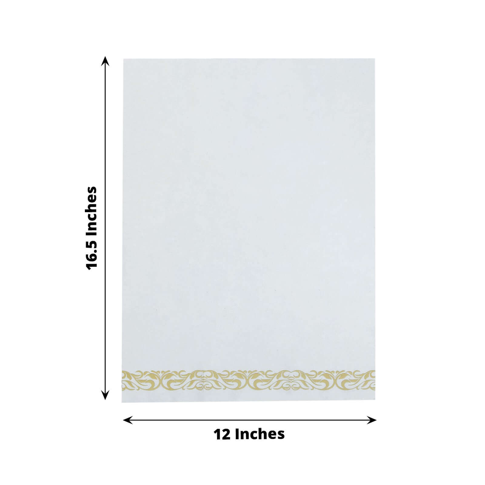 25 Pack Line-Like Paper 8x4 Napkins White with Metallic Gold Foil Scroll Design - Soft & Absotbent Airlaid Hand Towels for Exquisite Weddings & Events