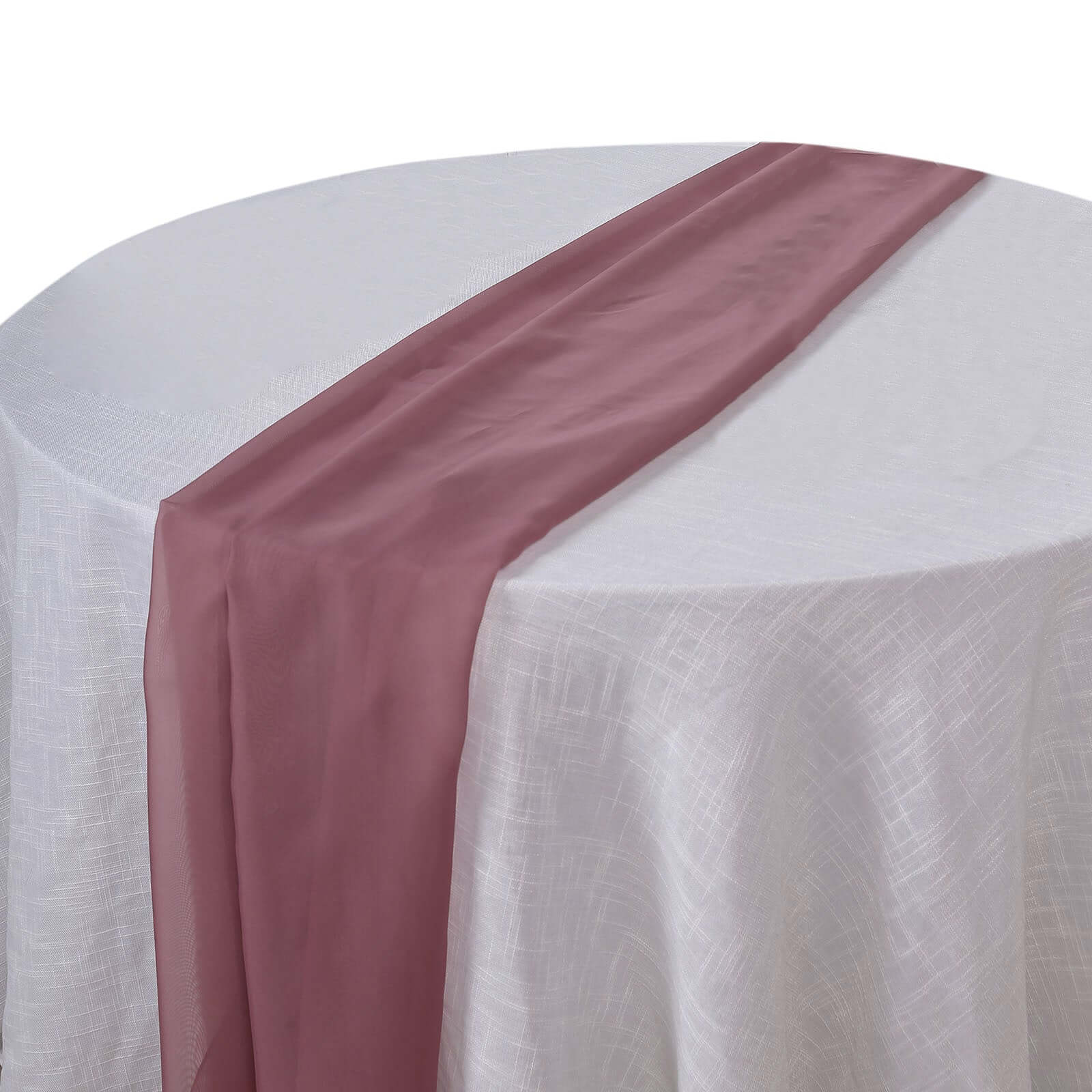 Premium Chiffon 6ft Table Runner Mauve/Cinnamon Rose - Flowy & Lightweight Table Decor