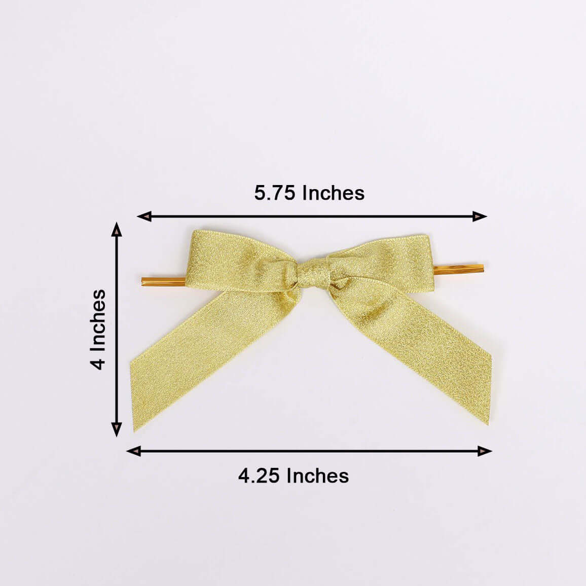 50 Pcs 4 Nylon Ribbon Bows With Twist Ties, Gift Basket Party Favor Bags Decor - Gold Glitter Design