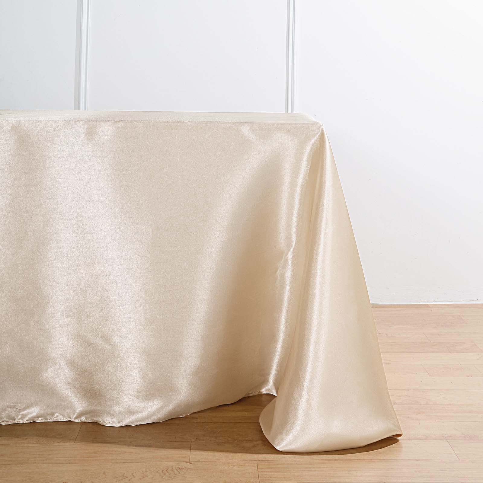 Satin Rectangular 90x156 Tablecloth Beige - Seamless Table Cover