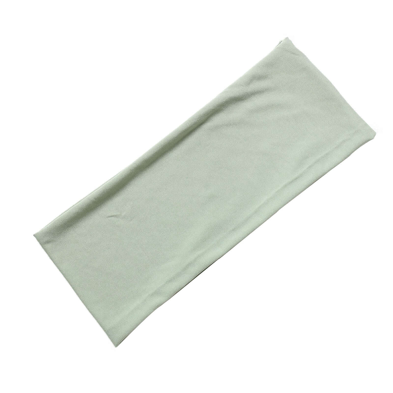 5 Pack Stretch Spandex Chair Sashes Sage Green - Fitted Finish Two Ply Heavy Duty Chair Bands 5x12