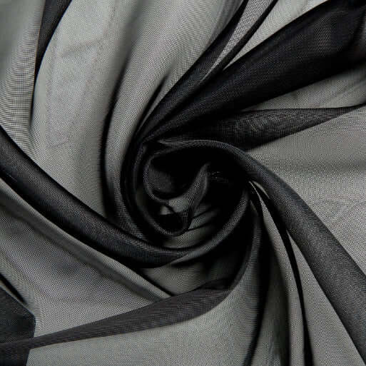 18ft Black Sheer Organza Wedding Arch Drapery Fabric, Window Scarf Valance