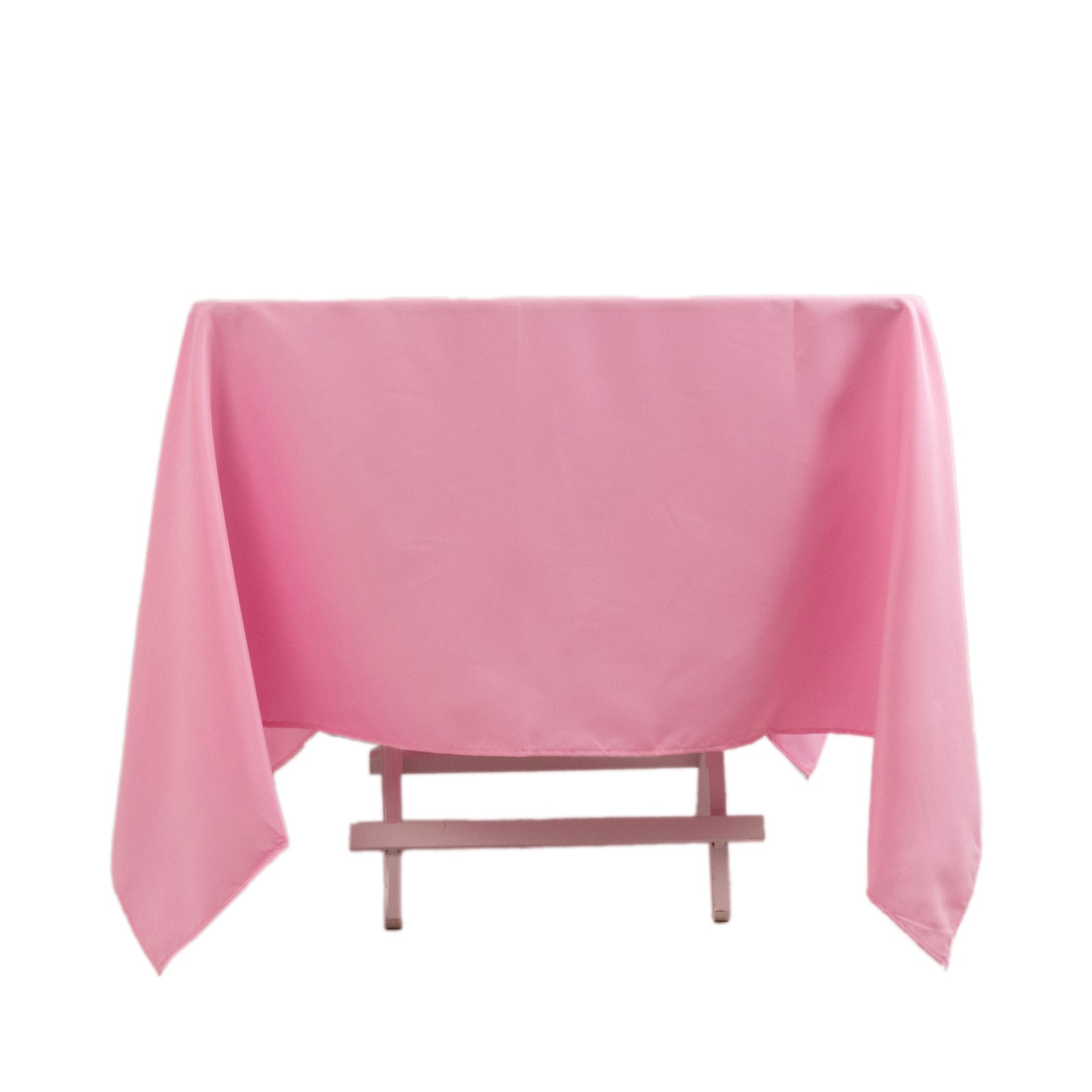 Premium Polyester Square Tablecloth 70x70 Pink 220GSM Wrinkle-Resistant Table Cover