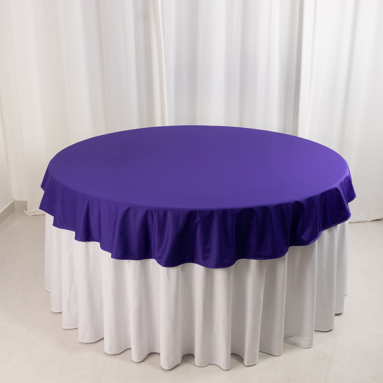 Premium Scuba Round 70 Tablecloth Purple - Wrinkle Free & Stain Resistant Table Cover