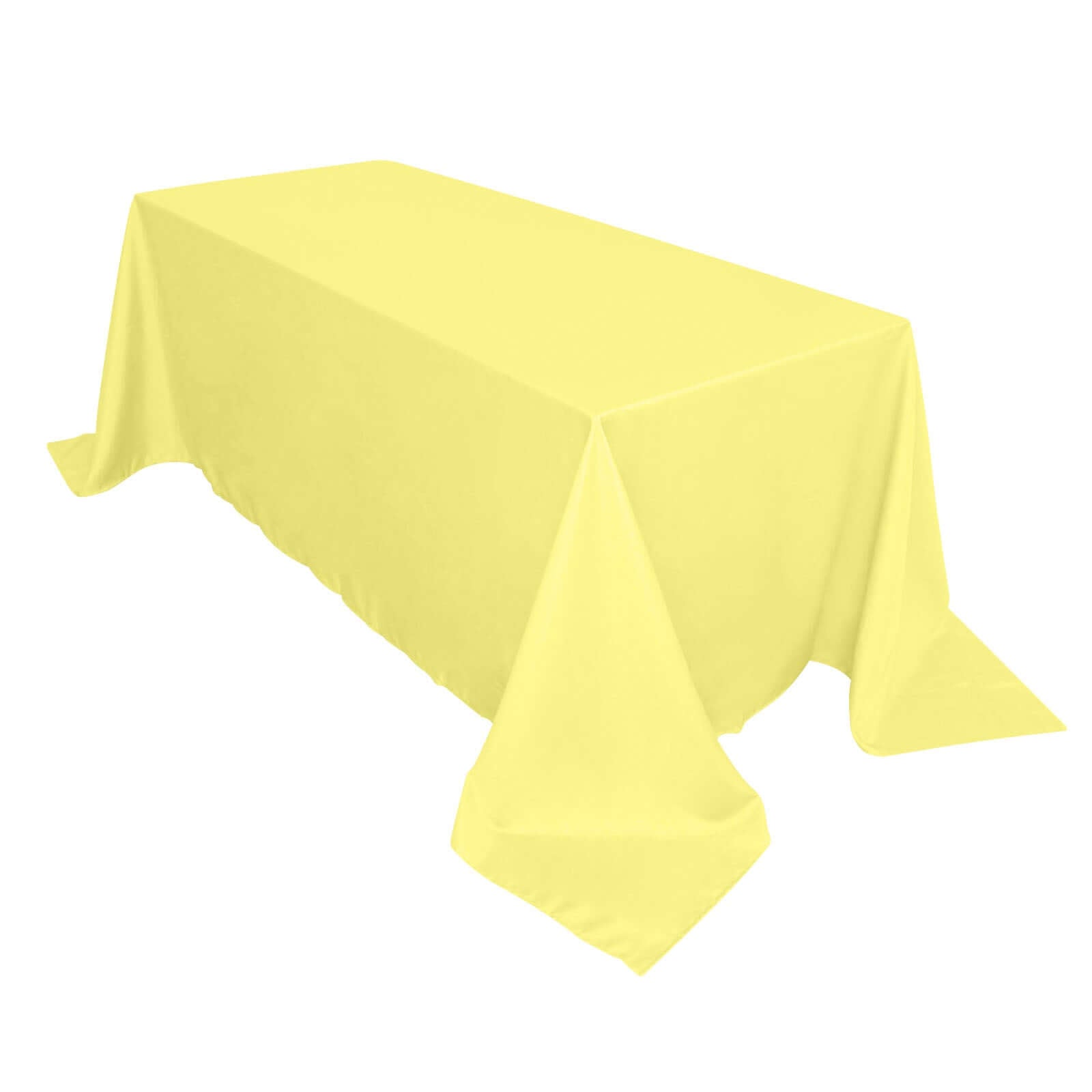 Polyester 90x132 Rectangle Tablecloth Yellow - Seamless Wrinkle-Resistant Table Cover
