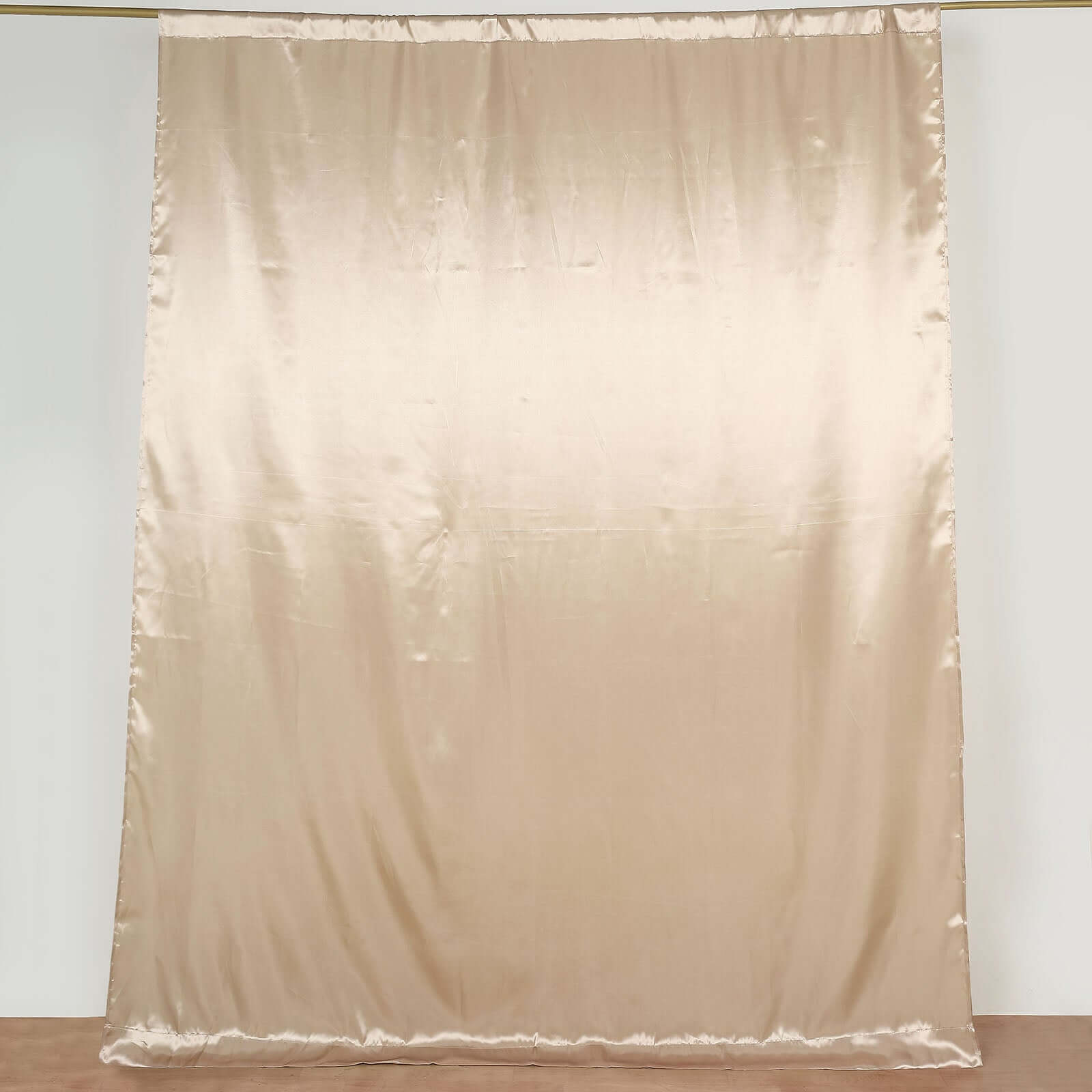 8ftx10ft Nude Satin Event Curtain Drapes, Backdrop Event Panel