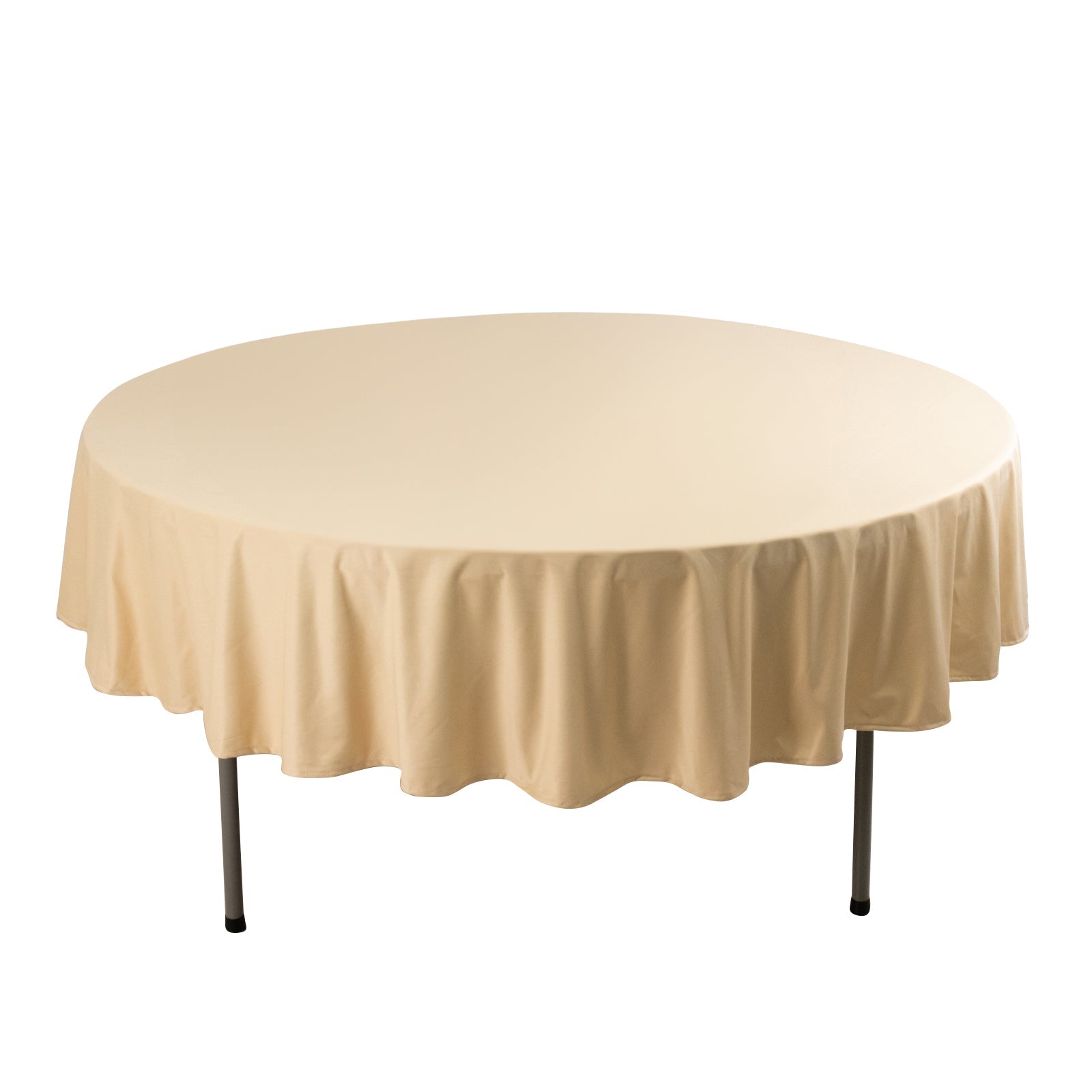 Premium Scuba Round 90 Tablecloth Beige - Wrinkle Free & Stain Resistant Table Cover