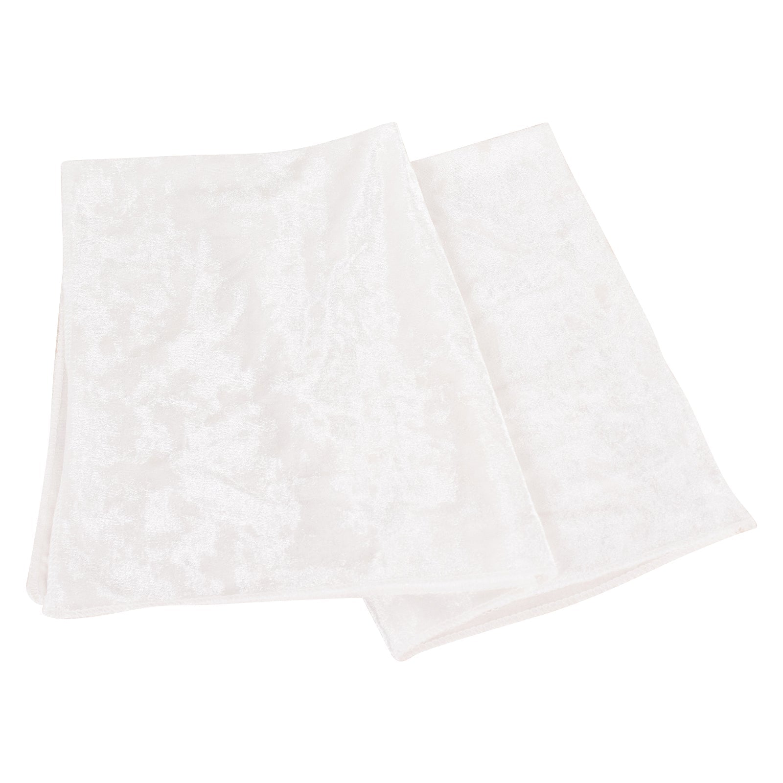 5 Pack Premium Crushed Velvet 20x20 Napkins White - Rich & Textured Finish Dinner Napkins for Classy Events