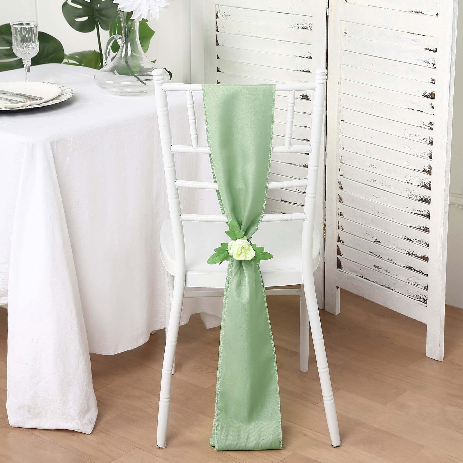 5 Pack Polyester Chair Sashes Sage Green 6x108