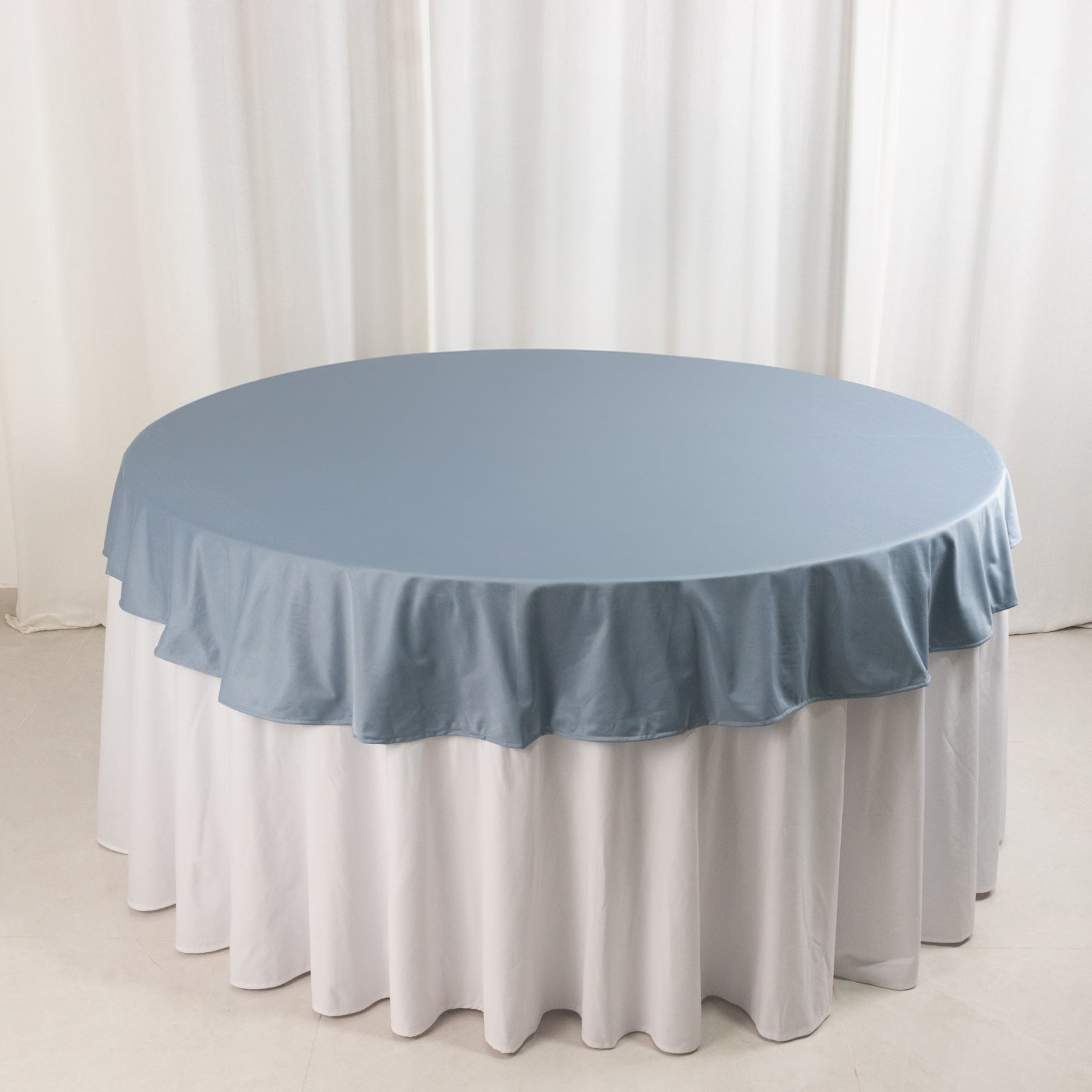 Premium Scuba Round 70 Tablecloth Dusty Blue - Wrinkle Free & Stain Resistant Table Cover