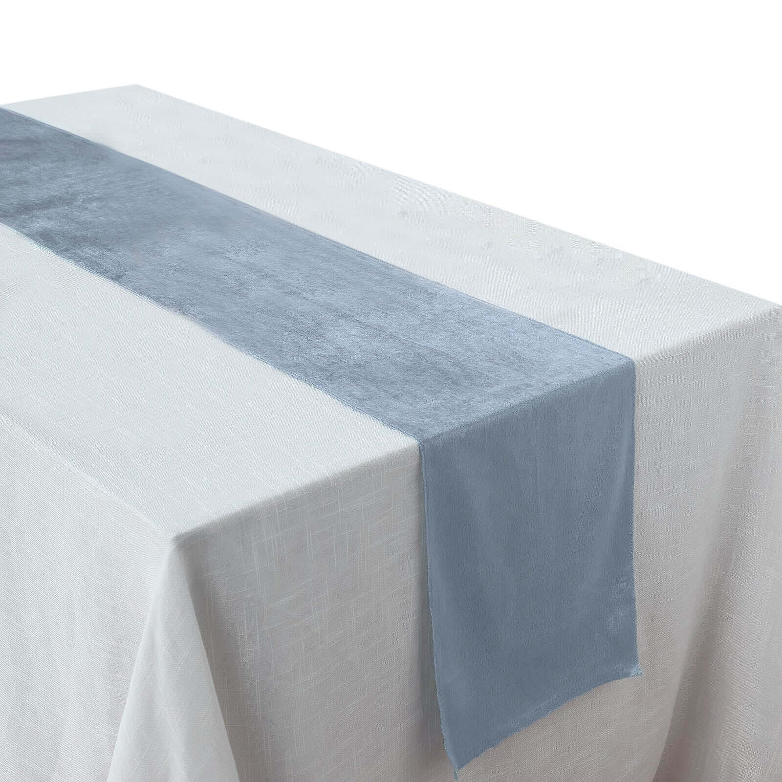 Premium Velvet 12x108 Table Runner Dusty Blue - Sheen Finish Reusable Table Decor