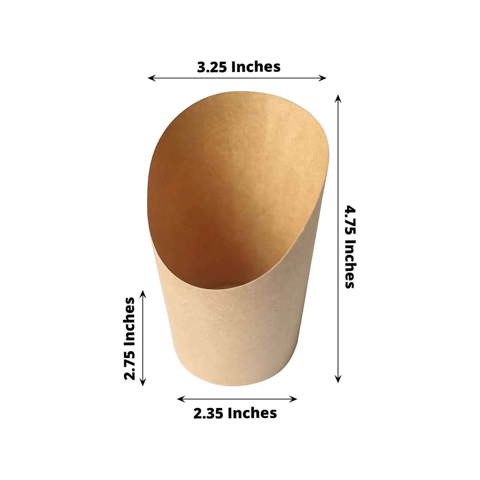 50-Pack Paper Popcorn Box Snack Cups Cone Design Natural Brown - Great for Appetizers 14oz