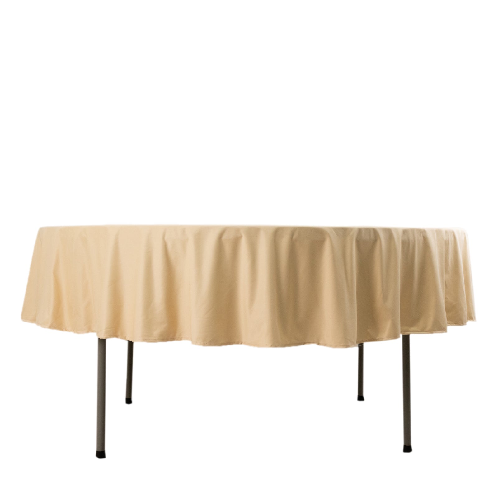 Premium Scuba Round 90 Tablecloth Beige - Wrinkle Free & Stain Resistant Table Cover