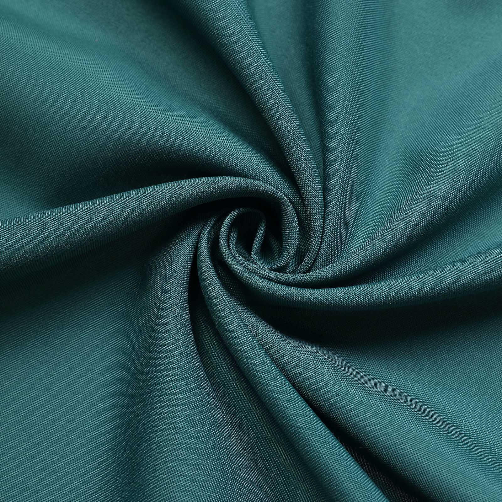 2 Pack Peacock Teal Polyester Event Curtain Drapes, 10ftx8ft Backdrop Event Panels With Rod Pockets 130 GSM