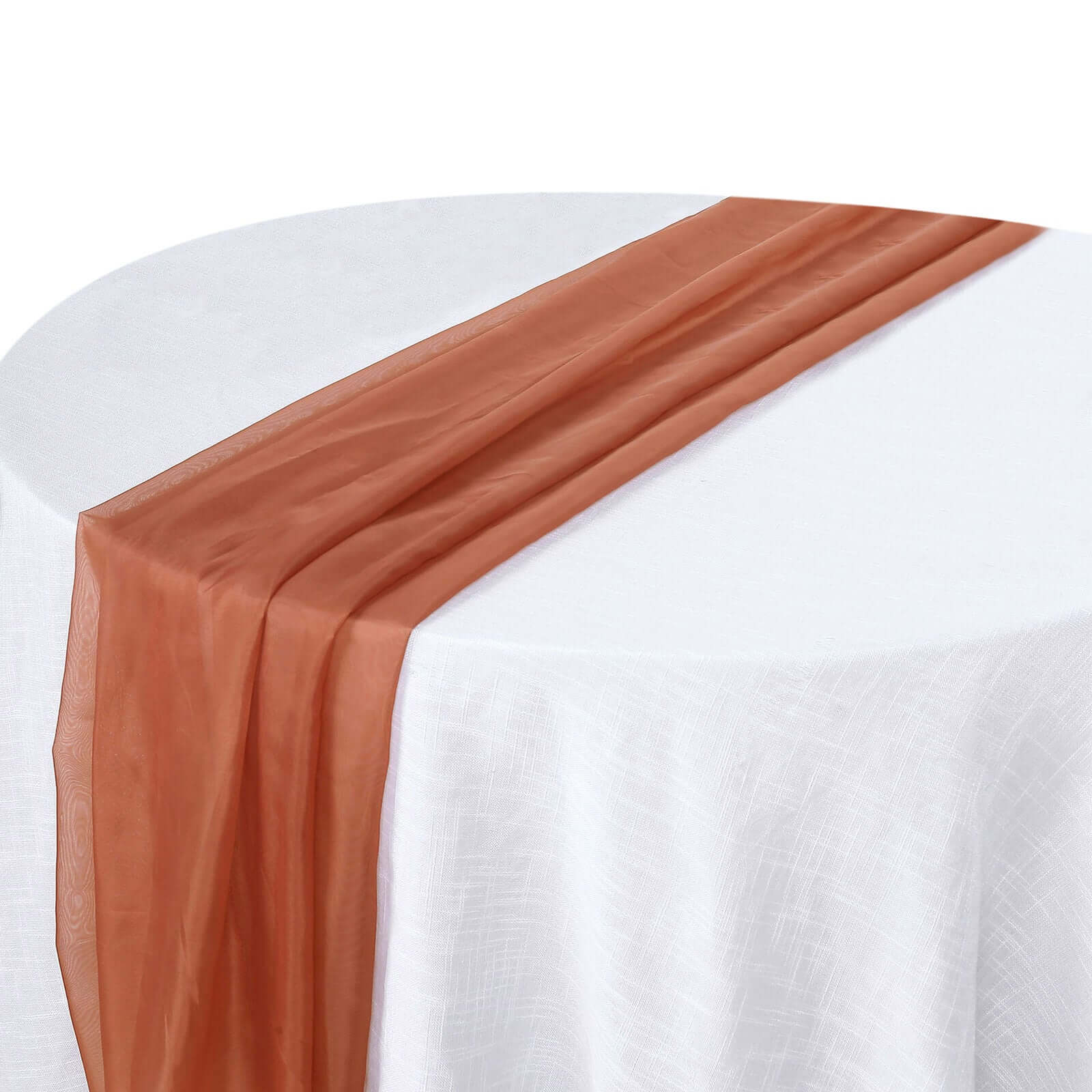 Premium Chiffon 6ft Table Runner Terracotta (Rust) - Flowy & Lightweight Table Decor