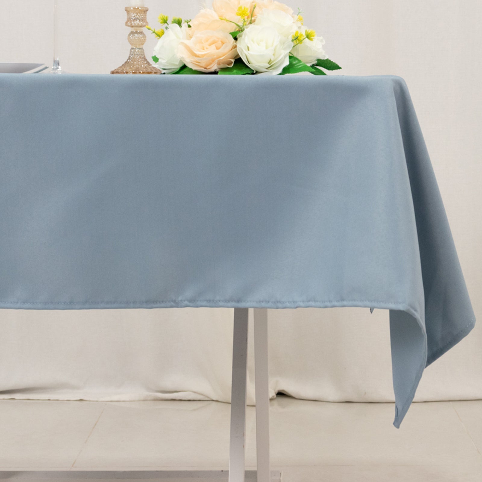 Premium Polyester 54x54 Square Tablecloth Dusty Blue - Stain and Wrinkle-Resistant 220GSM Table Cover