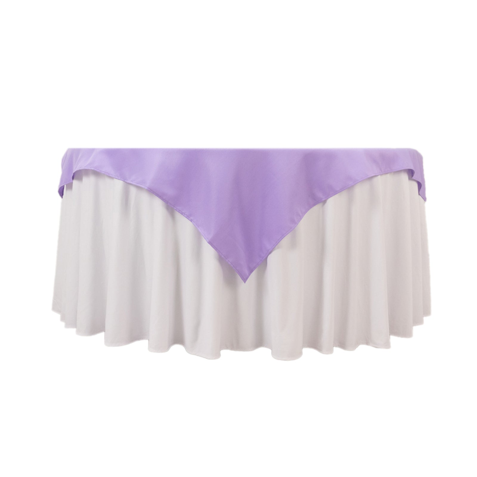 Premium Polyester 54x54 Table Overlay Square Tablecloth Lavender Lilac - Stain and Wrinkle-Resistant 220GSM Table Topper