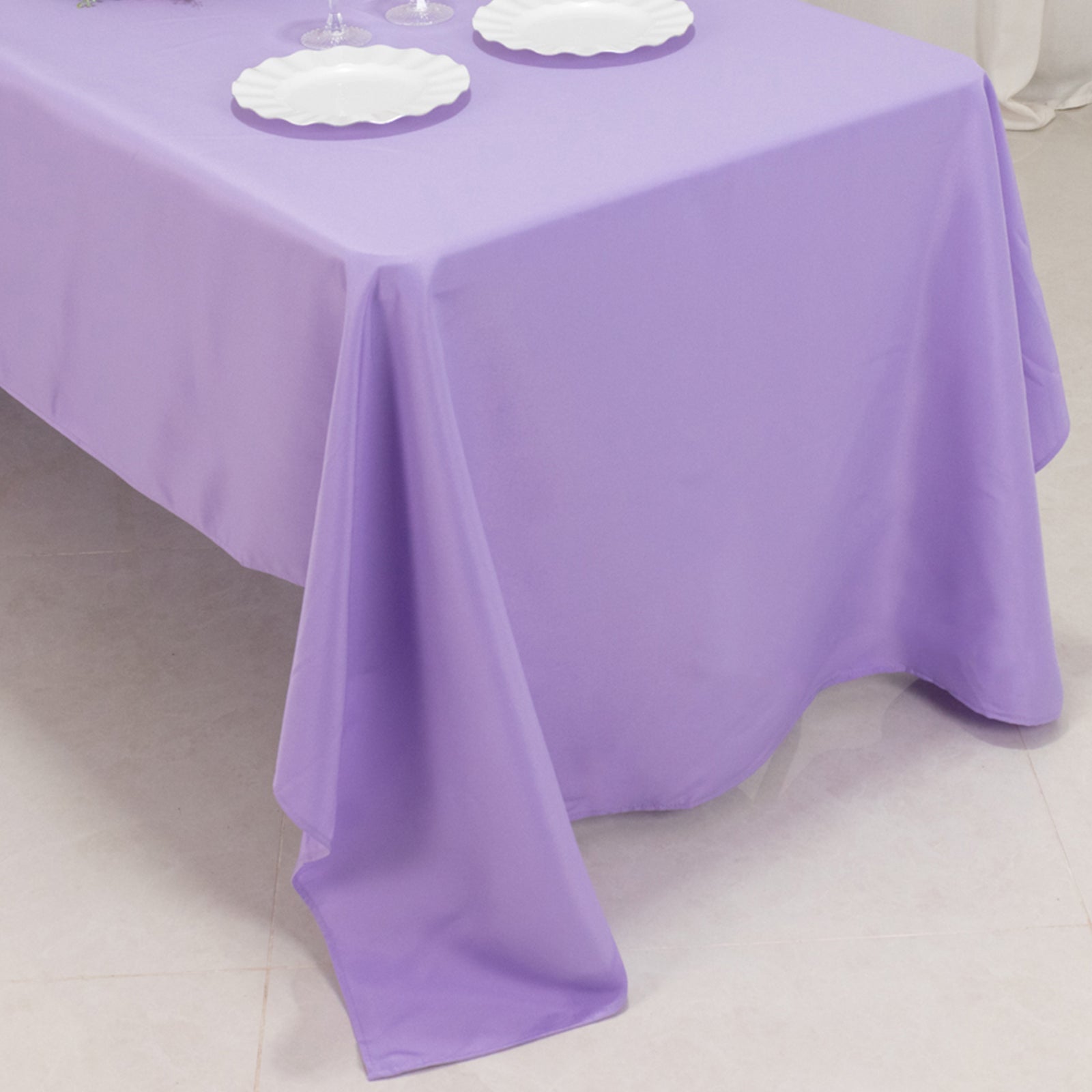 Premium Polyester 60x126 Rectangle Tablecloth Lavender Lilac - Stain-Resistant 220GSM Finish Table Cover