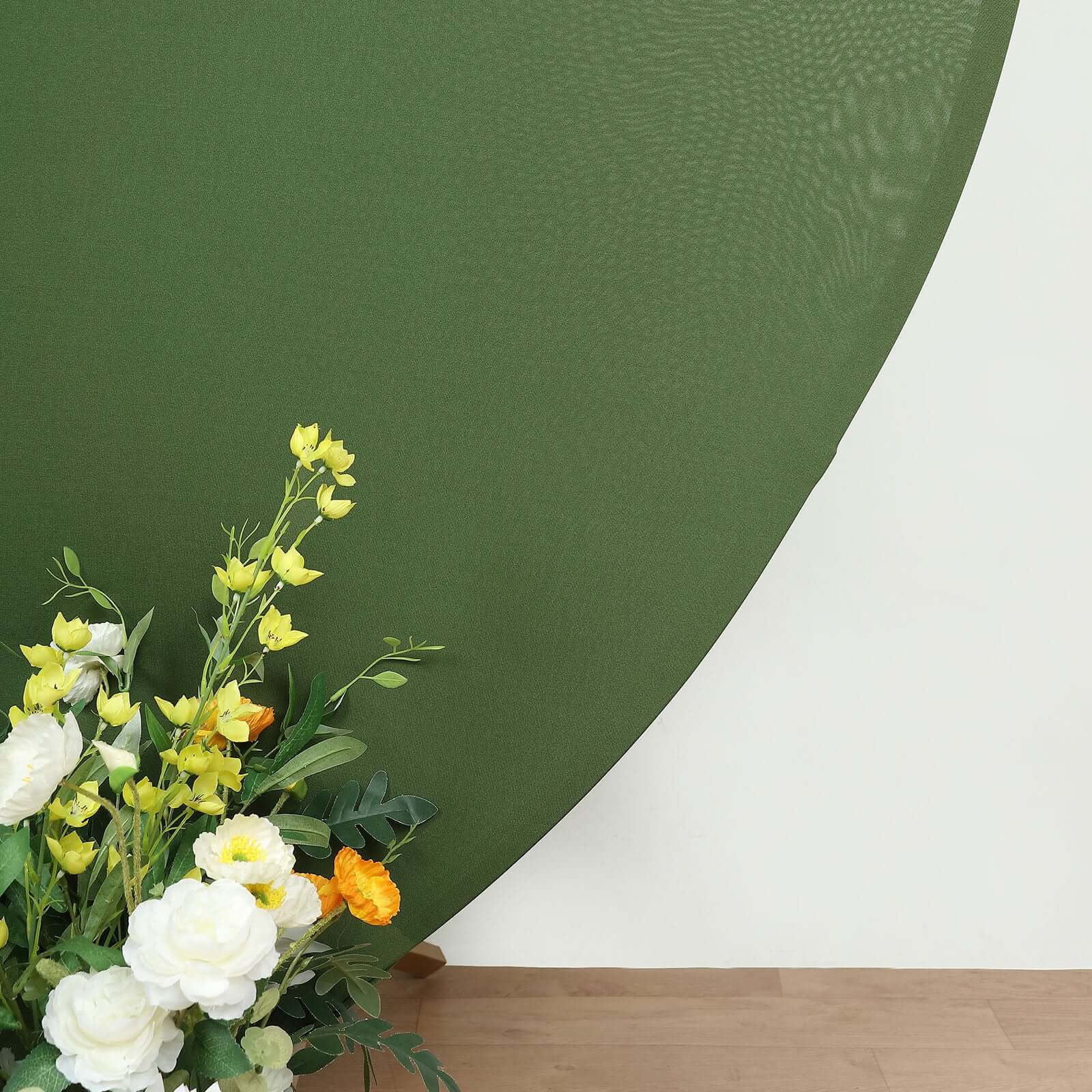 7.5ft Matte Olive Green Round Spandex Fit Party Backdrop Stand Cover