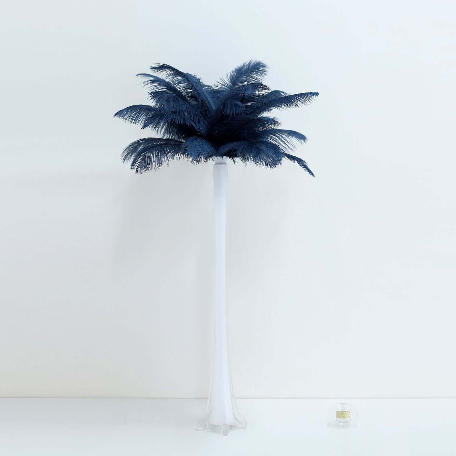 12 Pack 13-15 Navy Blue Natural Plume Real Ostrich Feathers, DIY Centerpiece Fillers