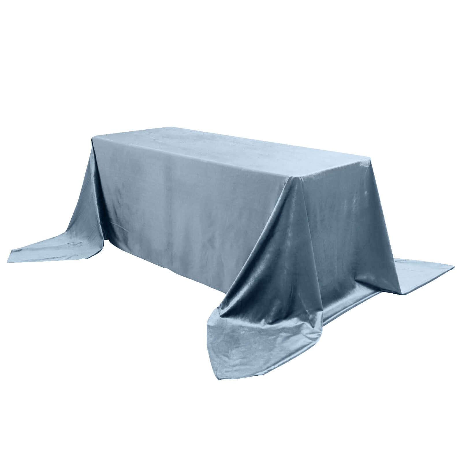 Premium Velvet 90x156 Rectangle Tablecloth Dusty Blue - Reusable Soft & Seamless Table Cover