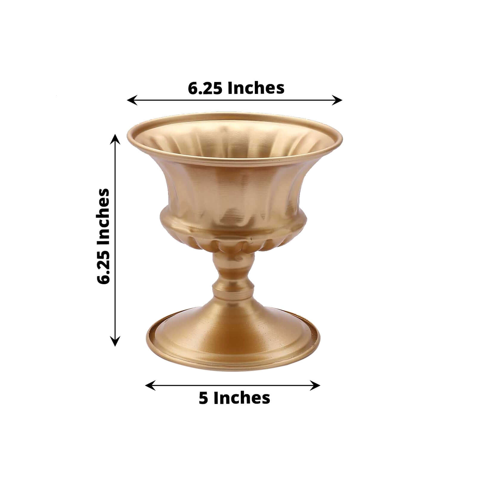 2-Pack Metal Pedestal Flower Vases Roman Style Gold - Sophisticated Mini Compote Vase for Table Settings 6