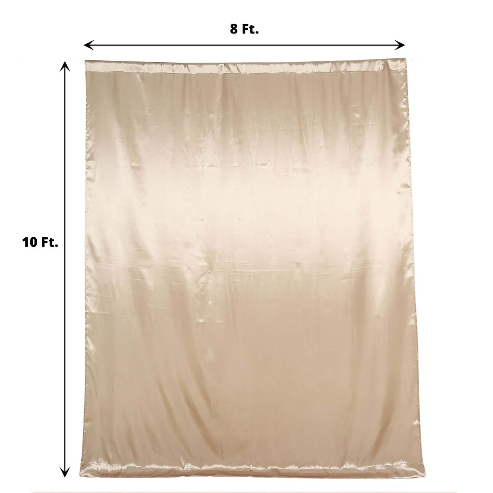 8ftx10ft Nude Satin Event Curtain Drapes, Backdrop Event Panel