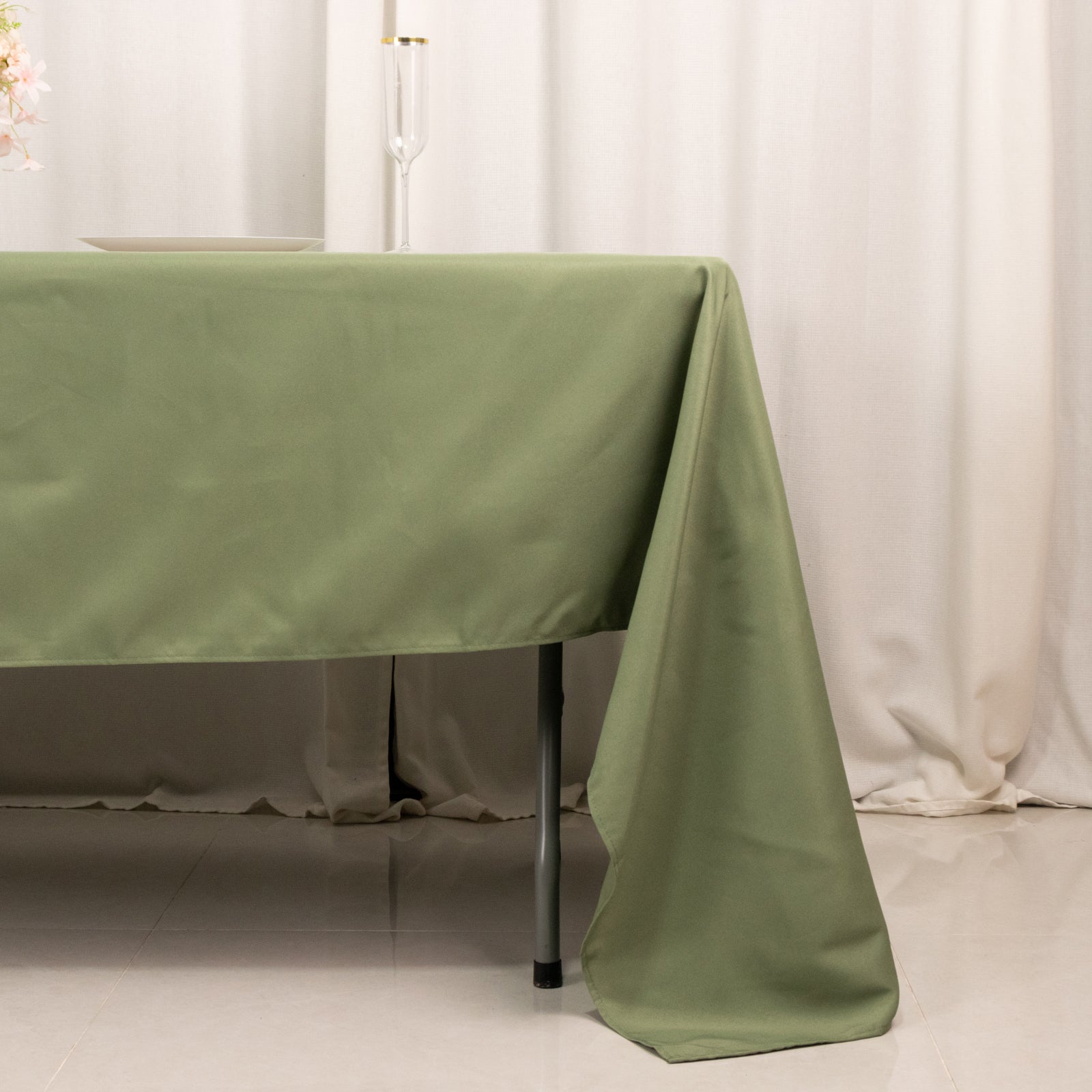 Premium Polyester 60x126 Rectangle Tablecloth Dusty Sage Green - Stain-Resistant 220GSM Finish Table Cover