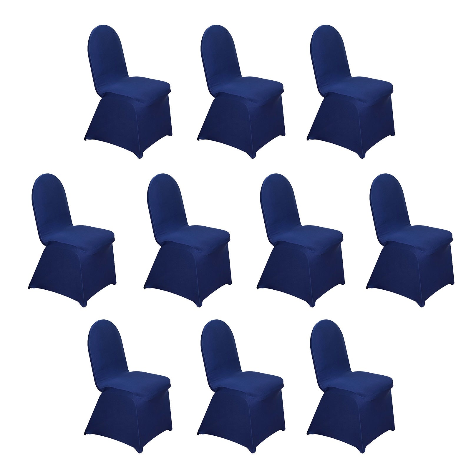 10 Pack Spandex Chair Covers for Banquet Chairs Navy Blue - Durable Reusable Stretch Slip-On Covers