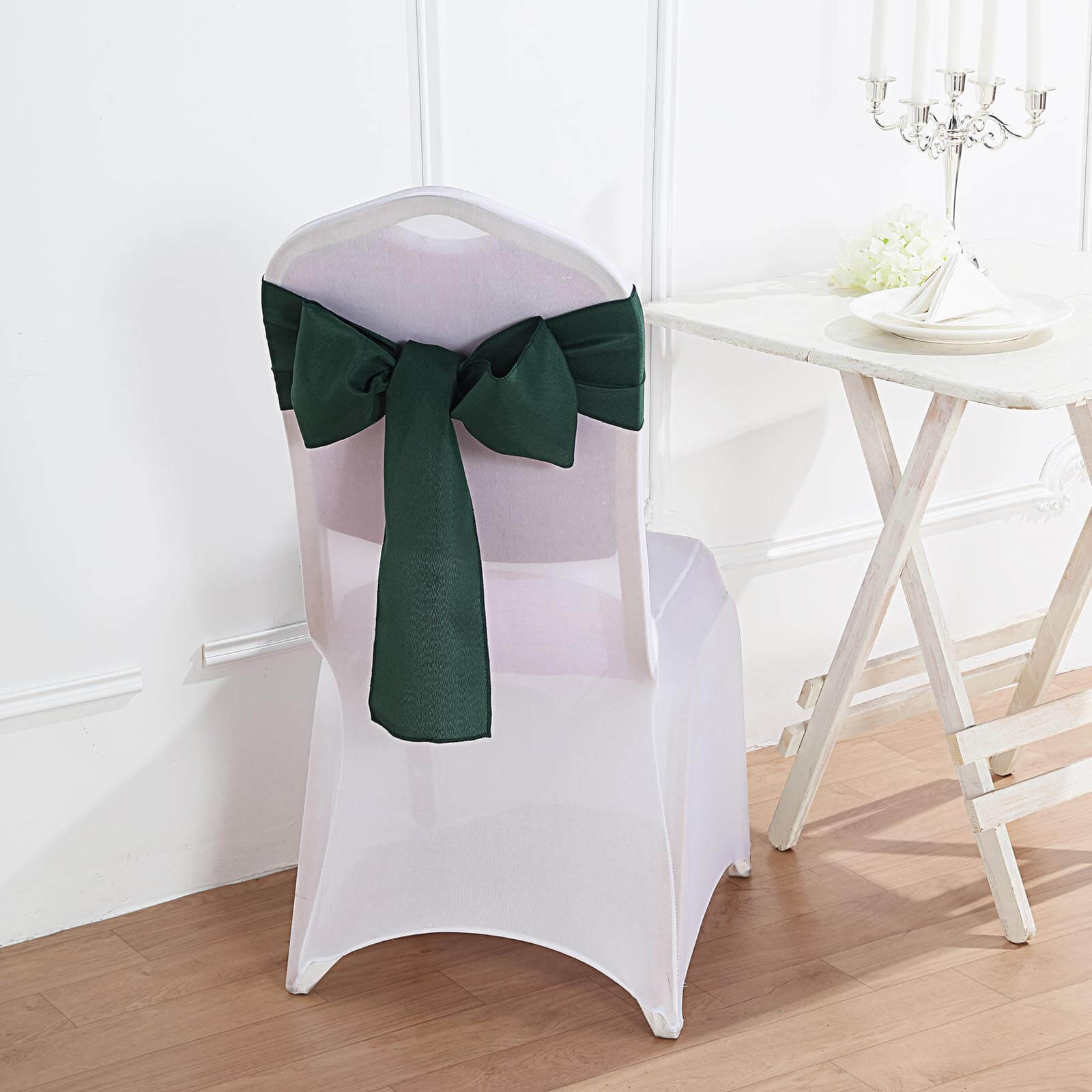 5 Pack Polyester Chair Sashes Hunter Emerald Green 6x108