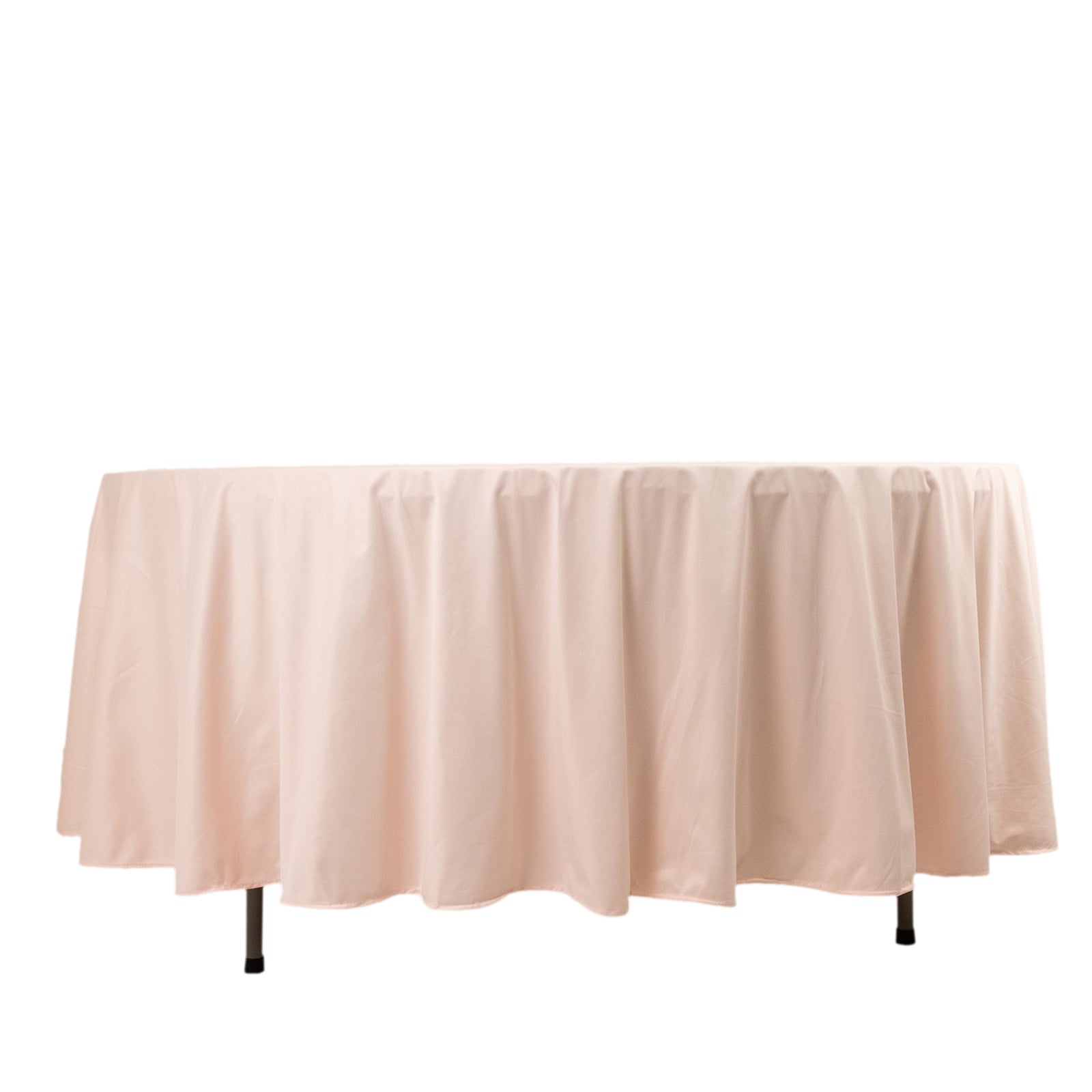 Premium Scuba Round 108 Tablecloth Blush - Wrinkle Free & Stain Resistant Table Cover