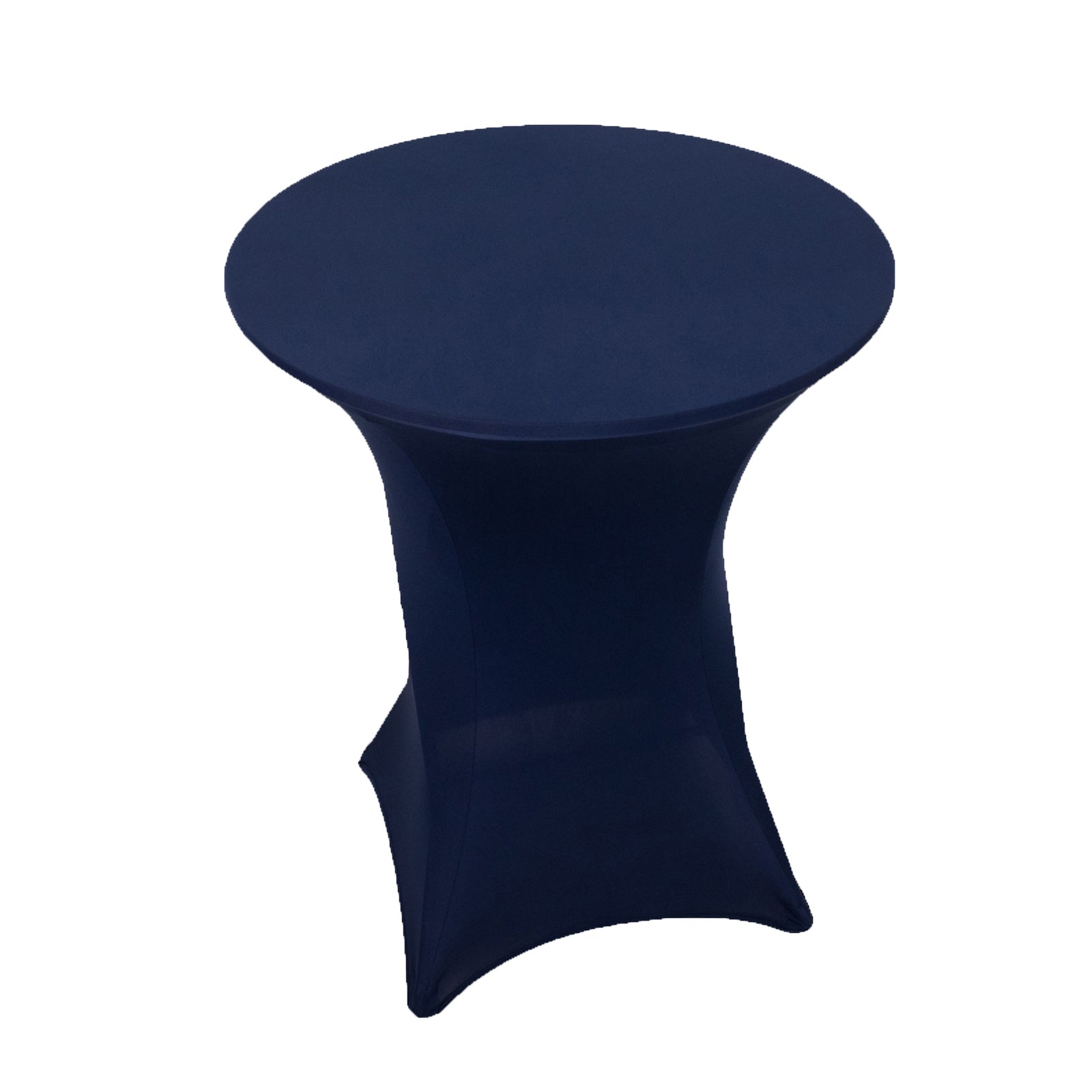 Spandex 33-36 Round Cocktail Table Cover Navy Blue - Easy to Maintain Stretch Fitted Highboy Tablecloth